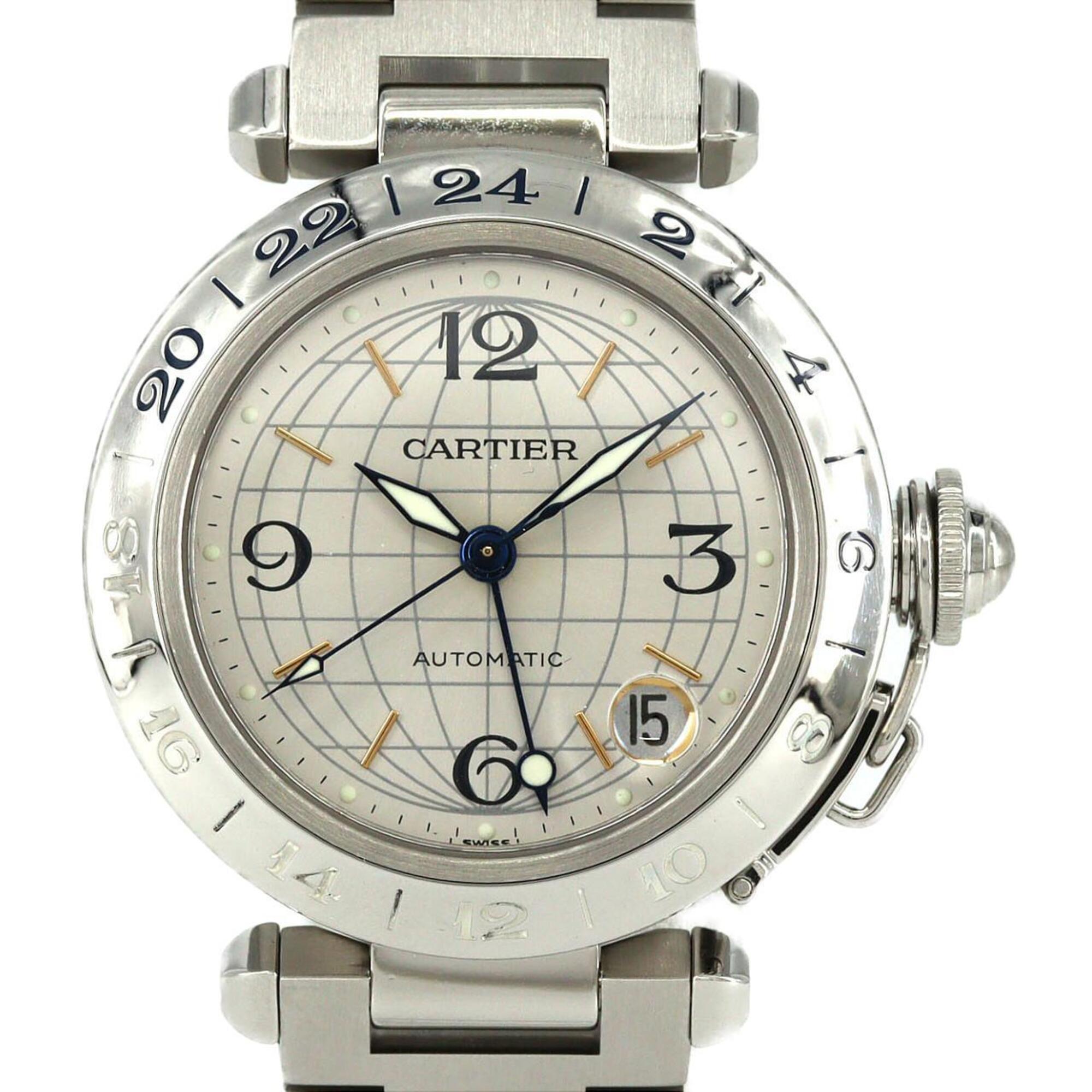 Cartier Pasha C GMT W31029M7 Stainless Steel Automatic Watch