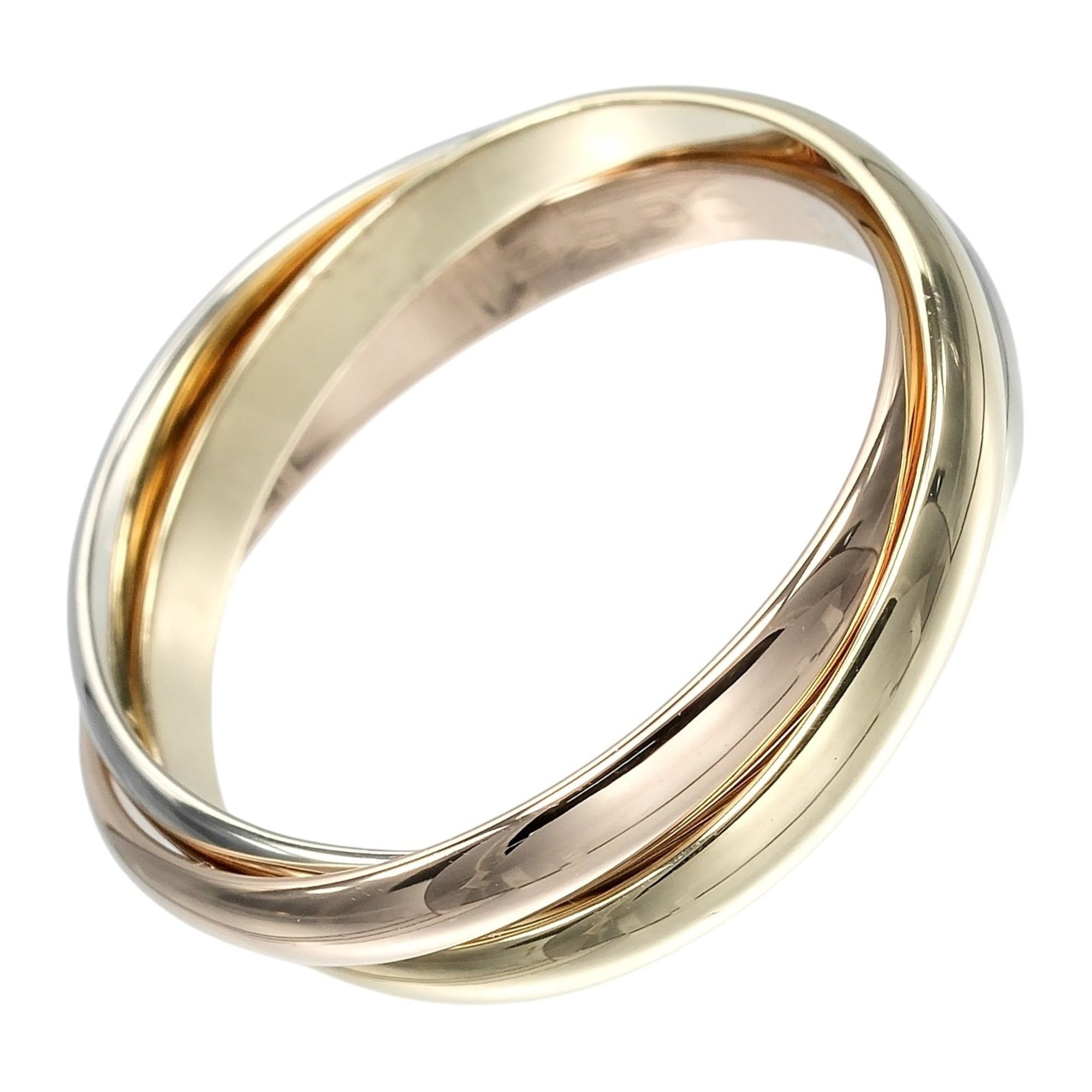 Cartier Trinity Ring, Size 14, 2.4mm Band, 18K Gold (YG, PG, WG), Approx. 4.7g