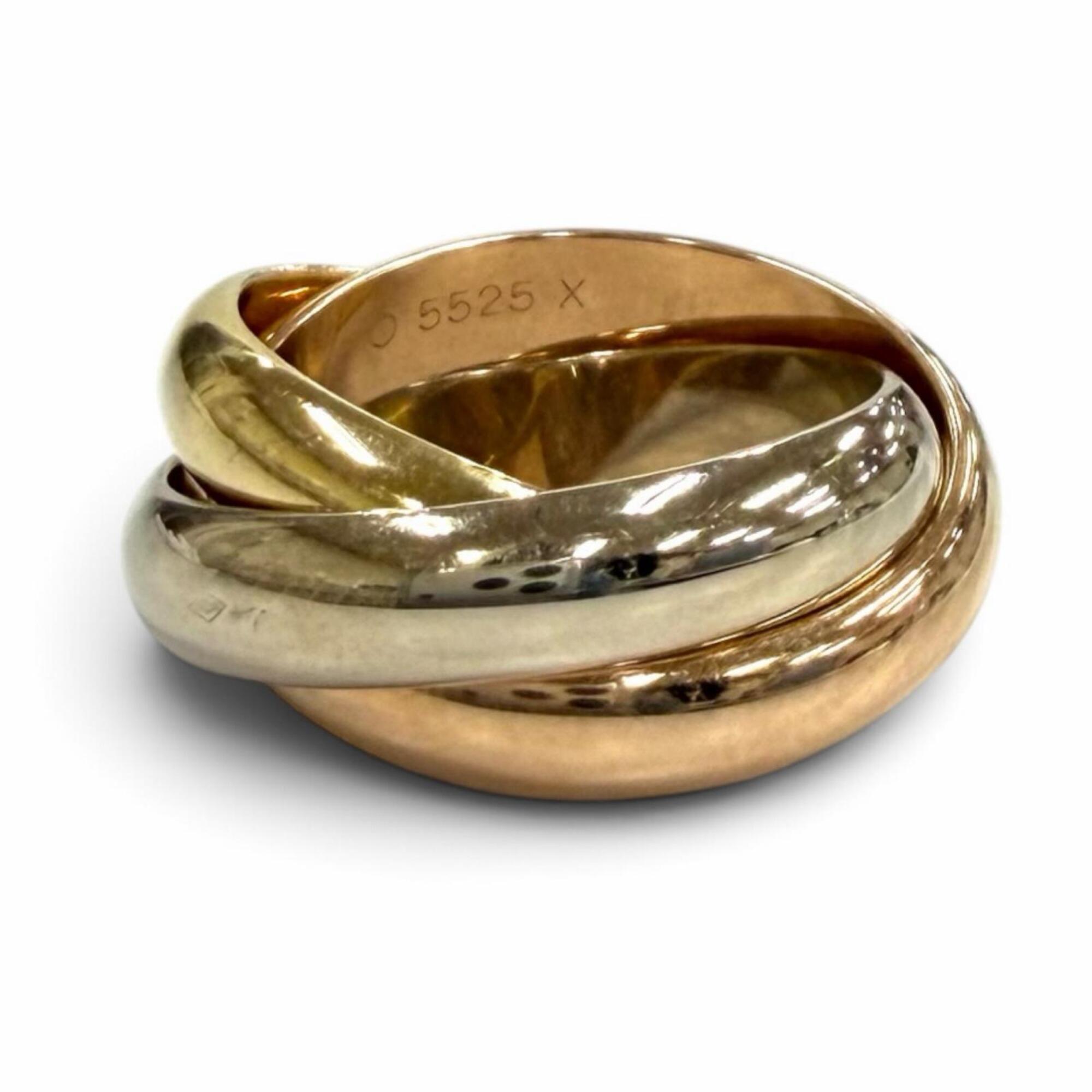 Cartier Trinity Ring Classic Model 750 (PG YG WG) Accessory Pink Gold Yellow White Size 49 Weight 13
