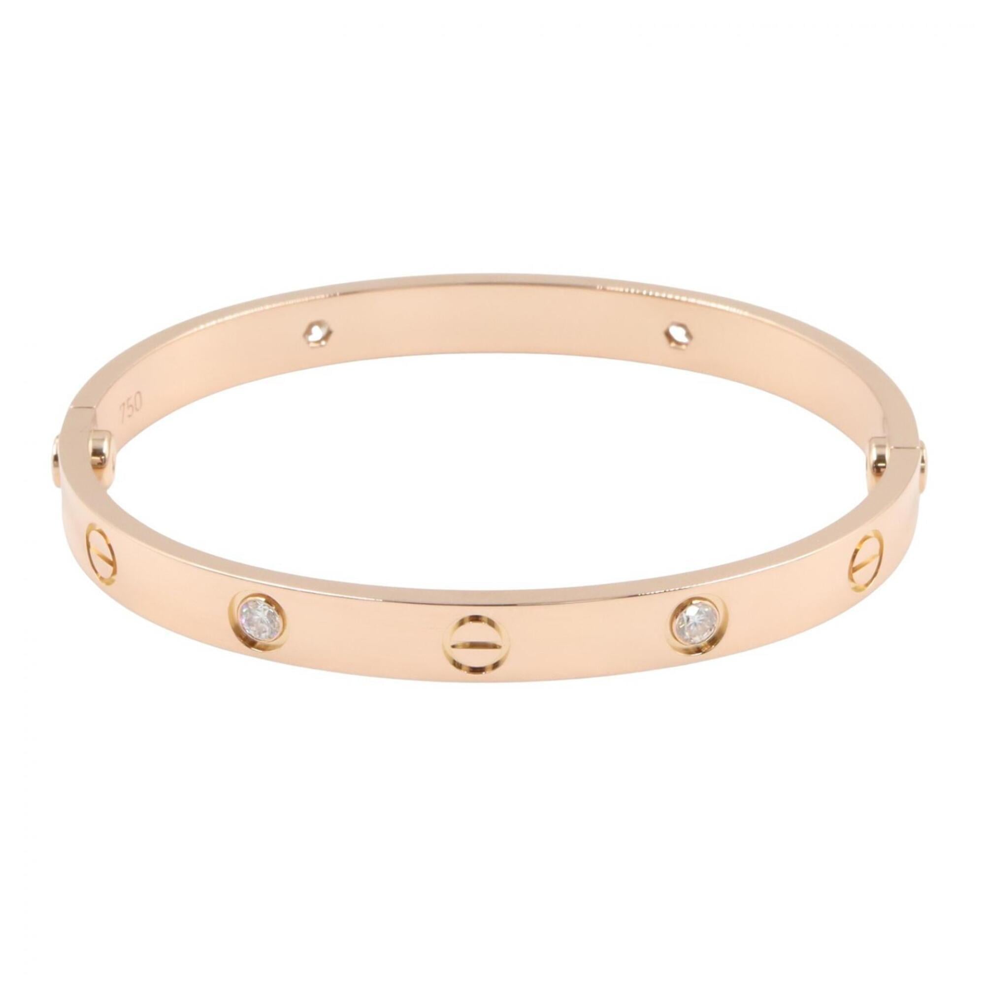 Cartier Love Bracelet 4P Diamond Bracelet, 18K Pink Gold (PG), Diamond, Women\'s, Tone, Clear B60699