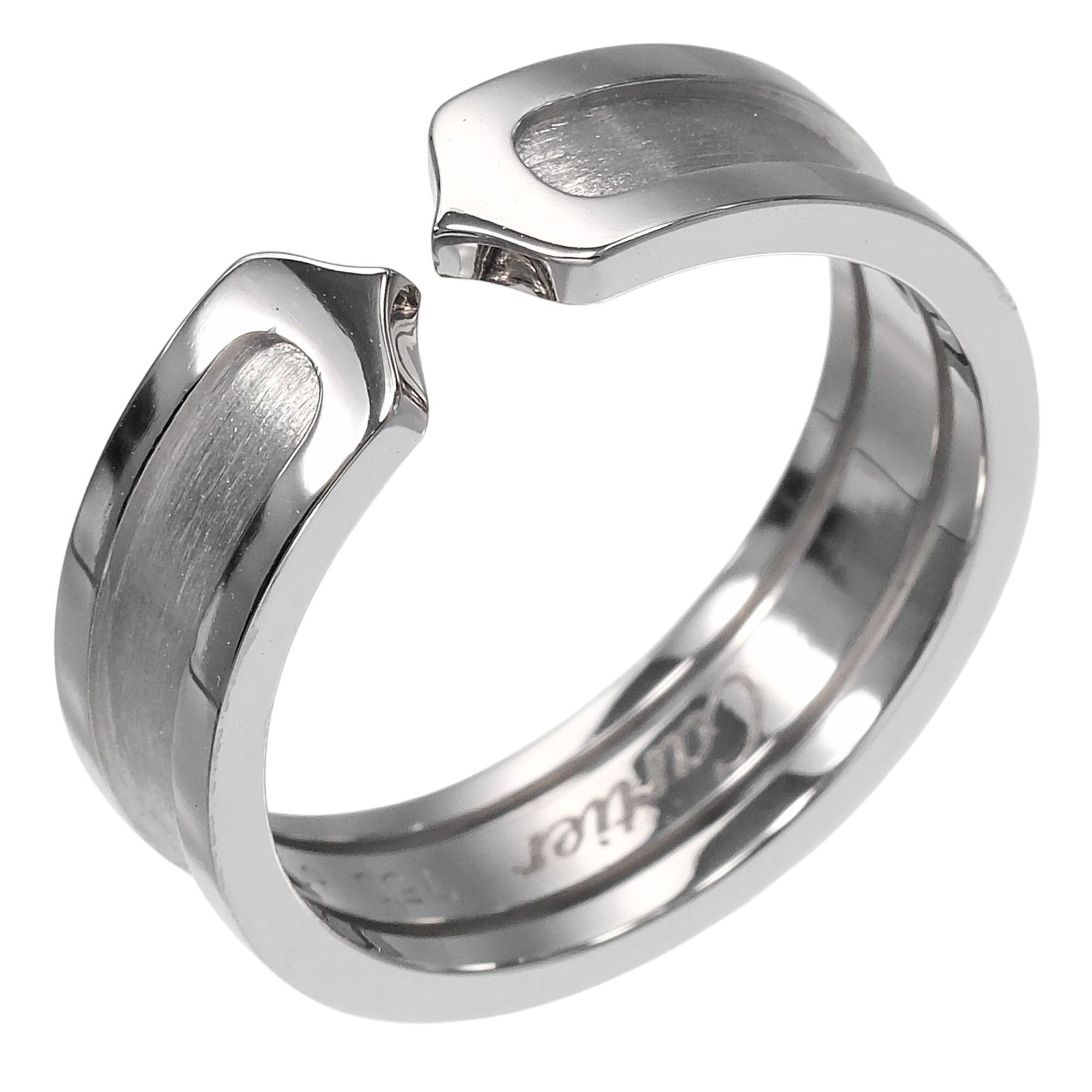 Cartier 2C Ring, Size 20, 18K White Gold, Approx. 8.32g