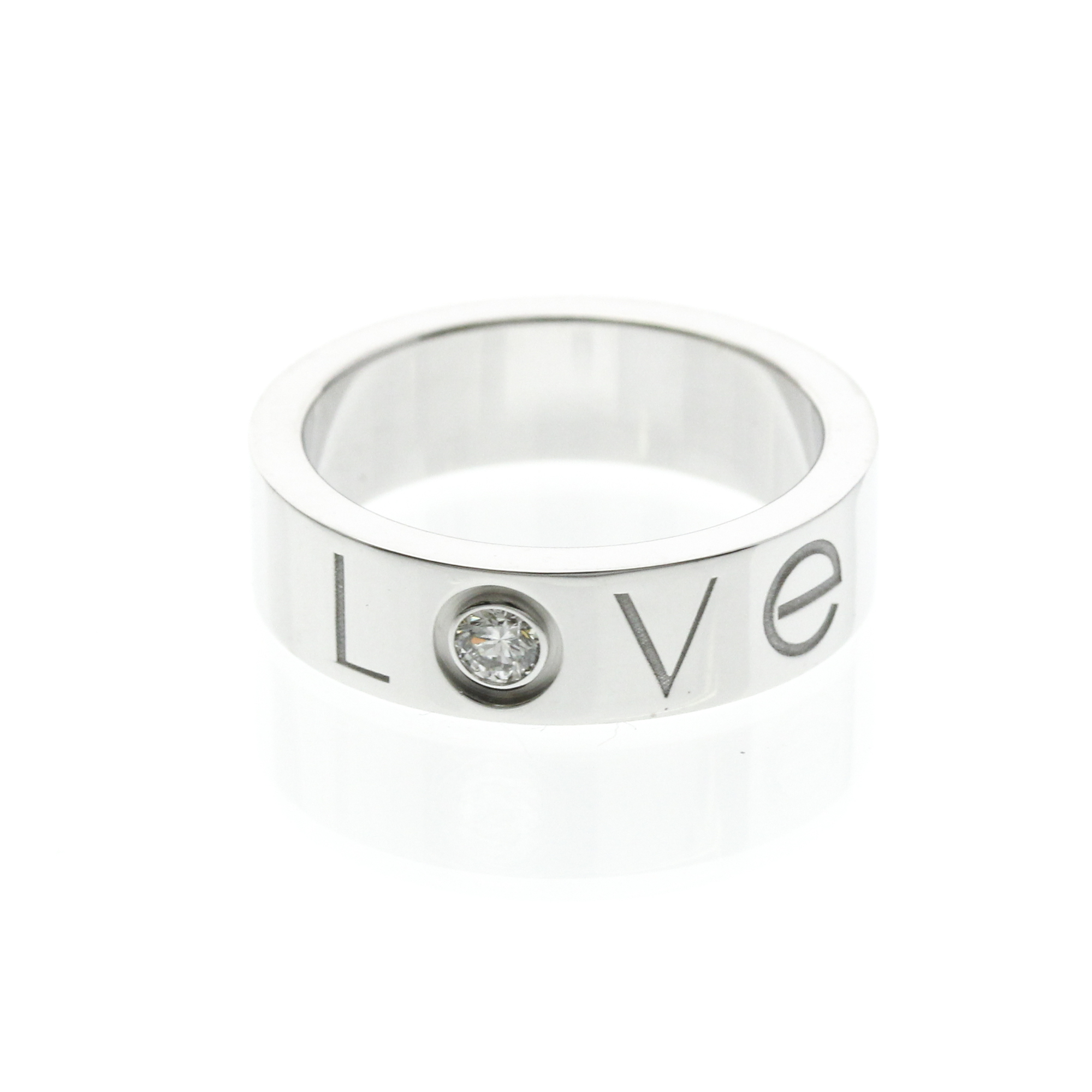 Cartier Love Ring 1P Diamond Christmas Limited Edition White Gold (18K) Fashion Diamond Band Ring Si