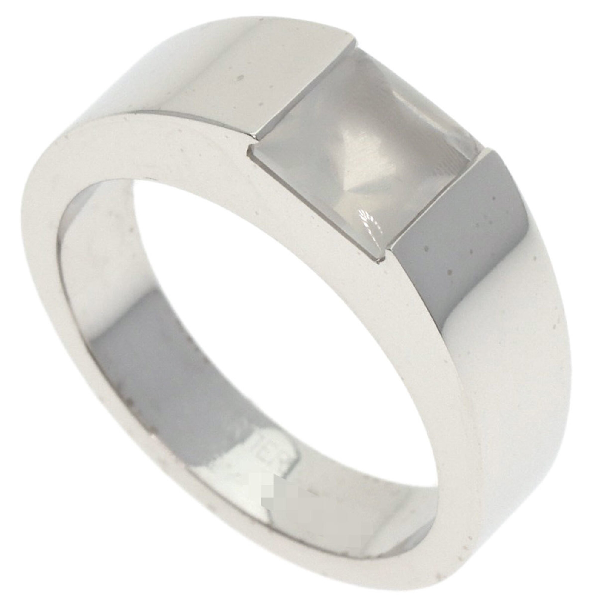 Cartier Tank Moonstone Ring #51, 18K White Gold, Women\'s.