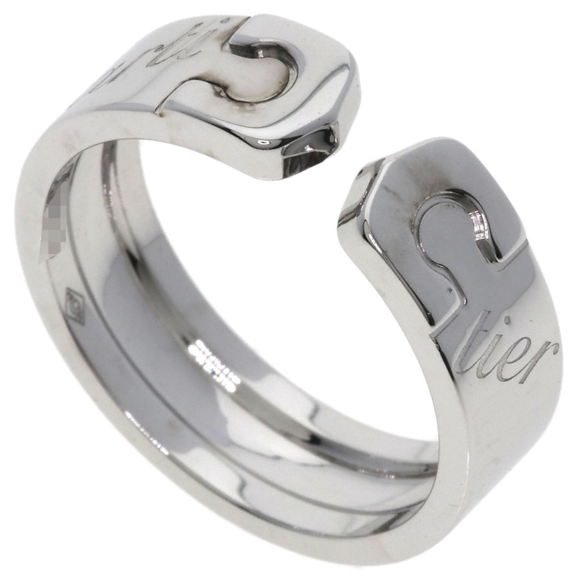 Cartier C2 Ring, 2007 Christmas Limited Edition, #54, 18K White Gold, Women\'s CARTIER