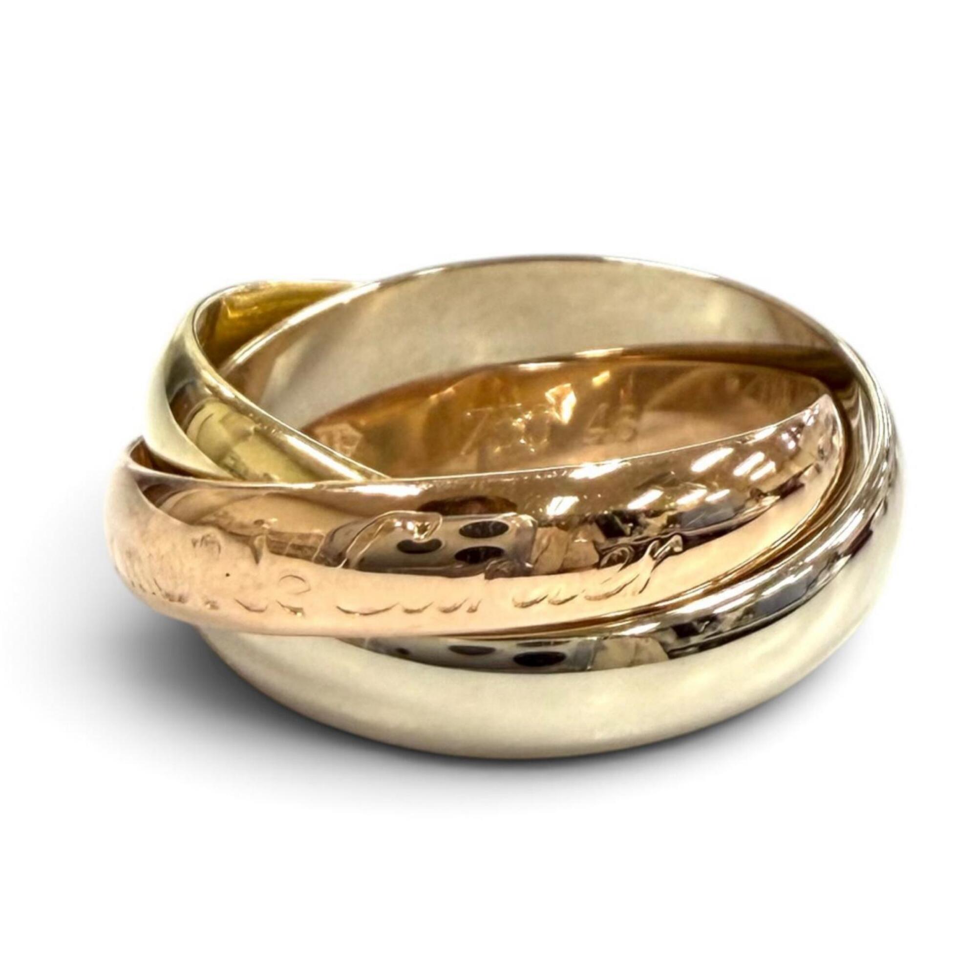 Cartier Trinity Ring Classic Model 750 (YG PG WG) Accessory Yellow Gold Pink White Size 48 Weight 6.