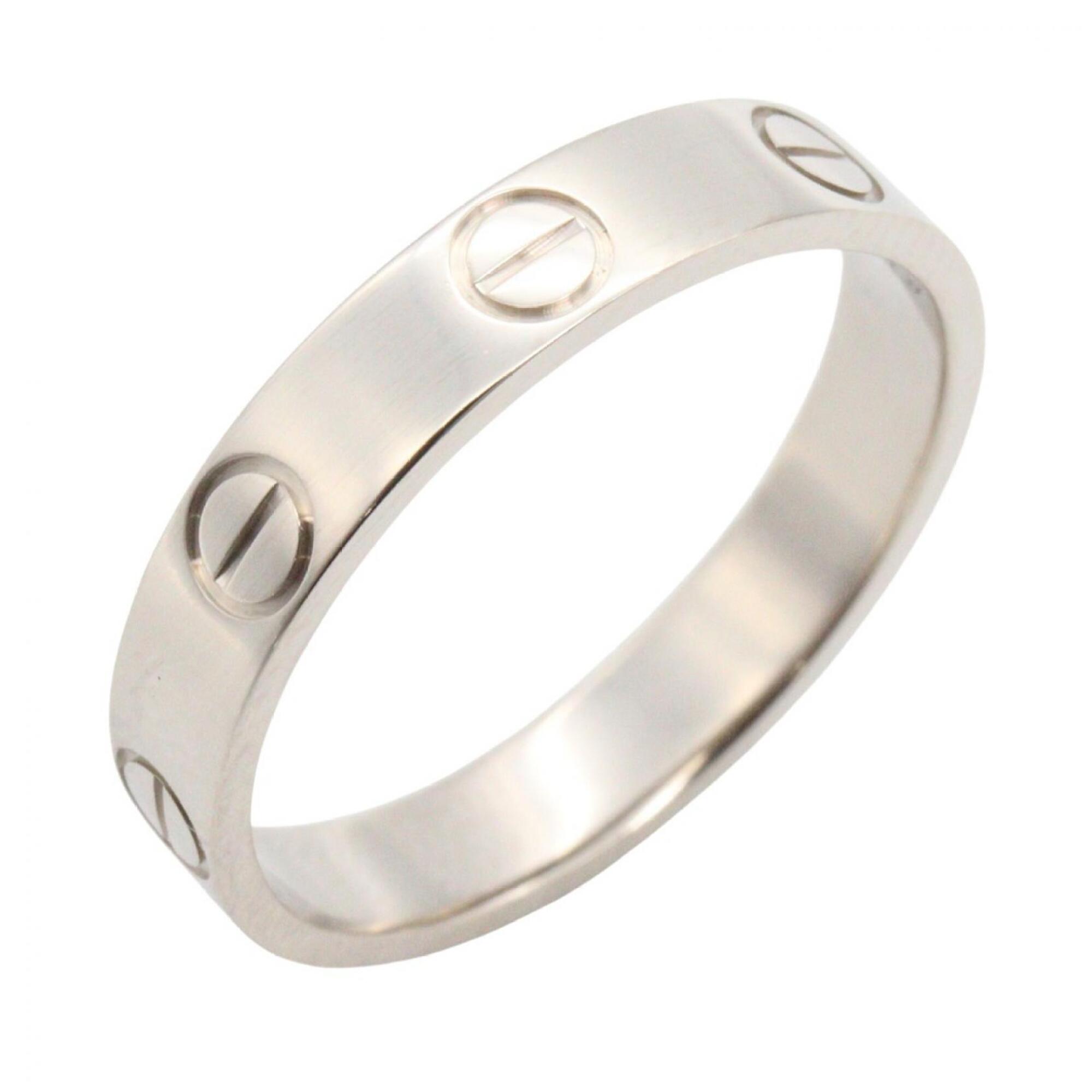 Cartier Mini Love Ring, 18K White Gold (18KWG), Women\'s, Silver Tone, B4085151