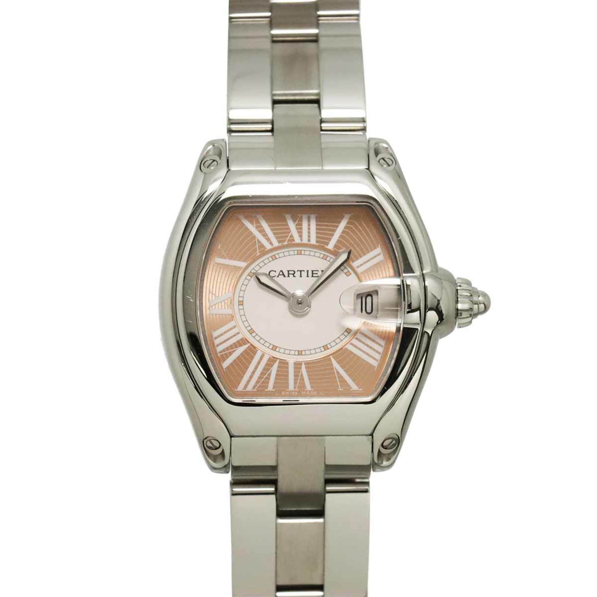 Cartier Roadster SM W62054V3 Ladies\' Watch, Date, Pink, Quartz Watch