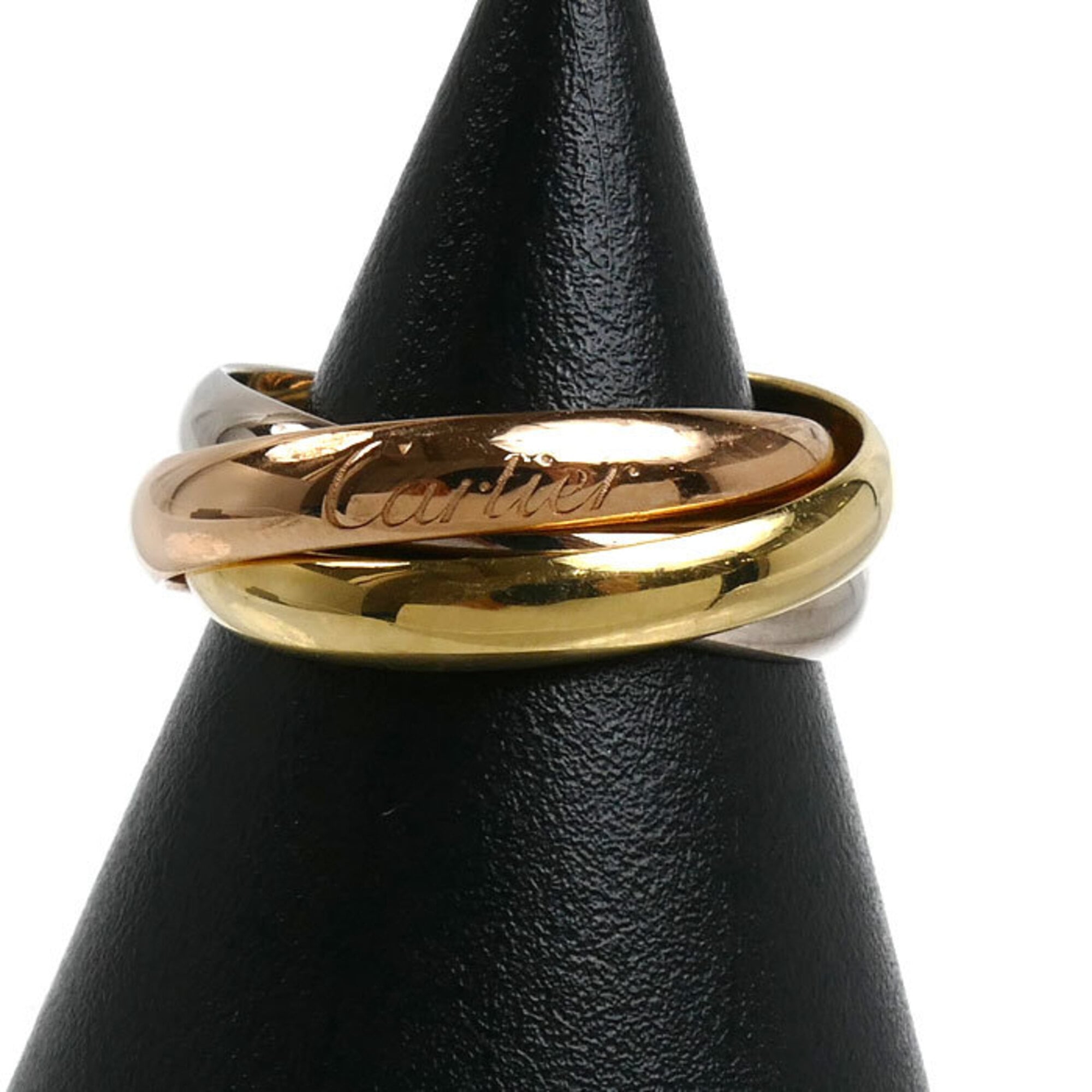 CARTIER Cartier 18K Yellow Gold Pink White Trinity Ring B4052753 53 7.4g Women\'s