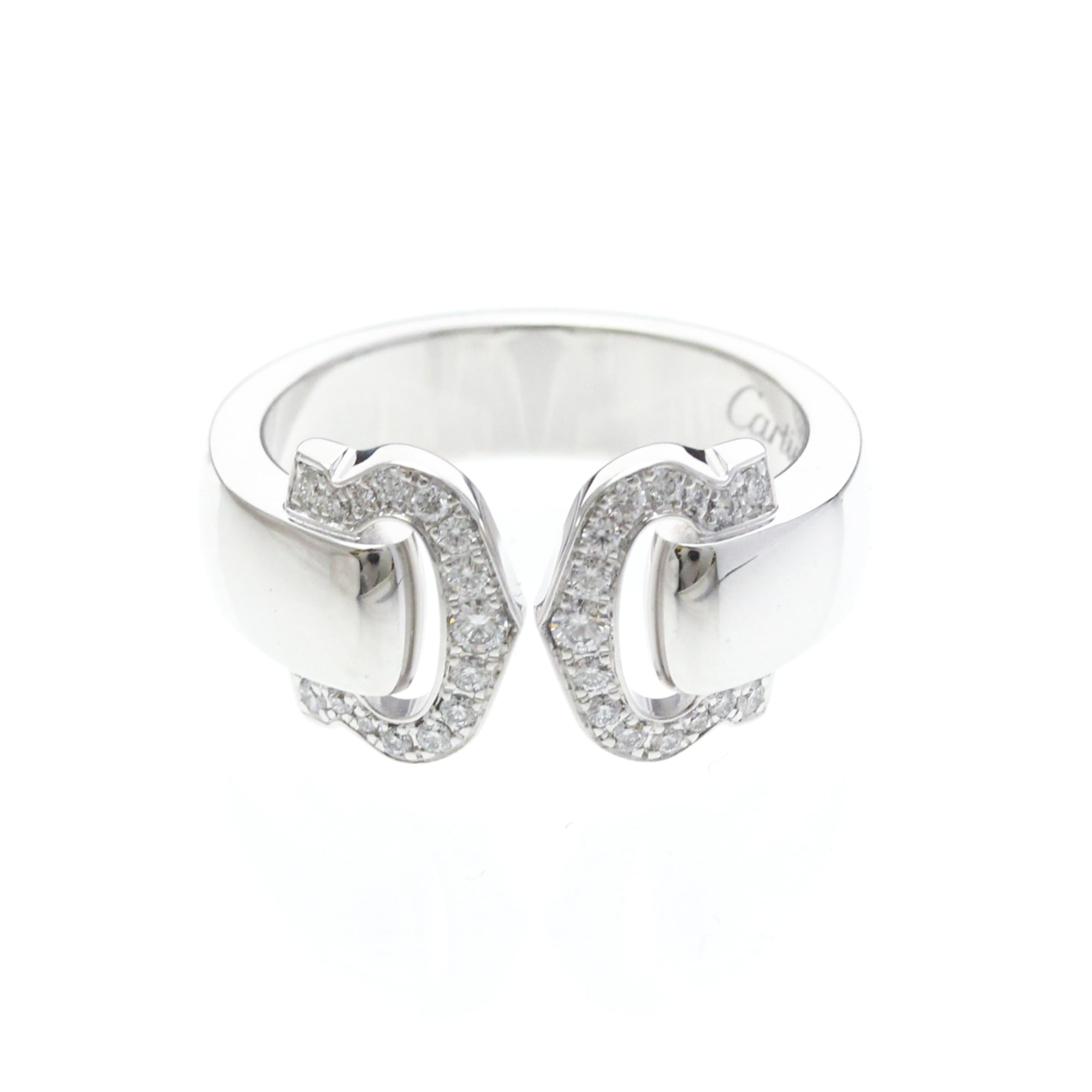 Cartier 2C Boucle Diamond Ring White Gold (18K) Fashion Diamond Band Ring Silver