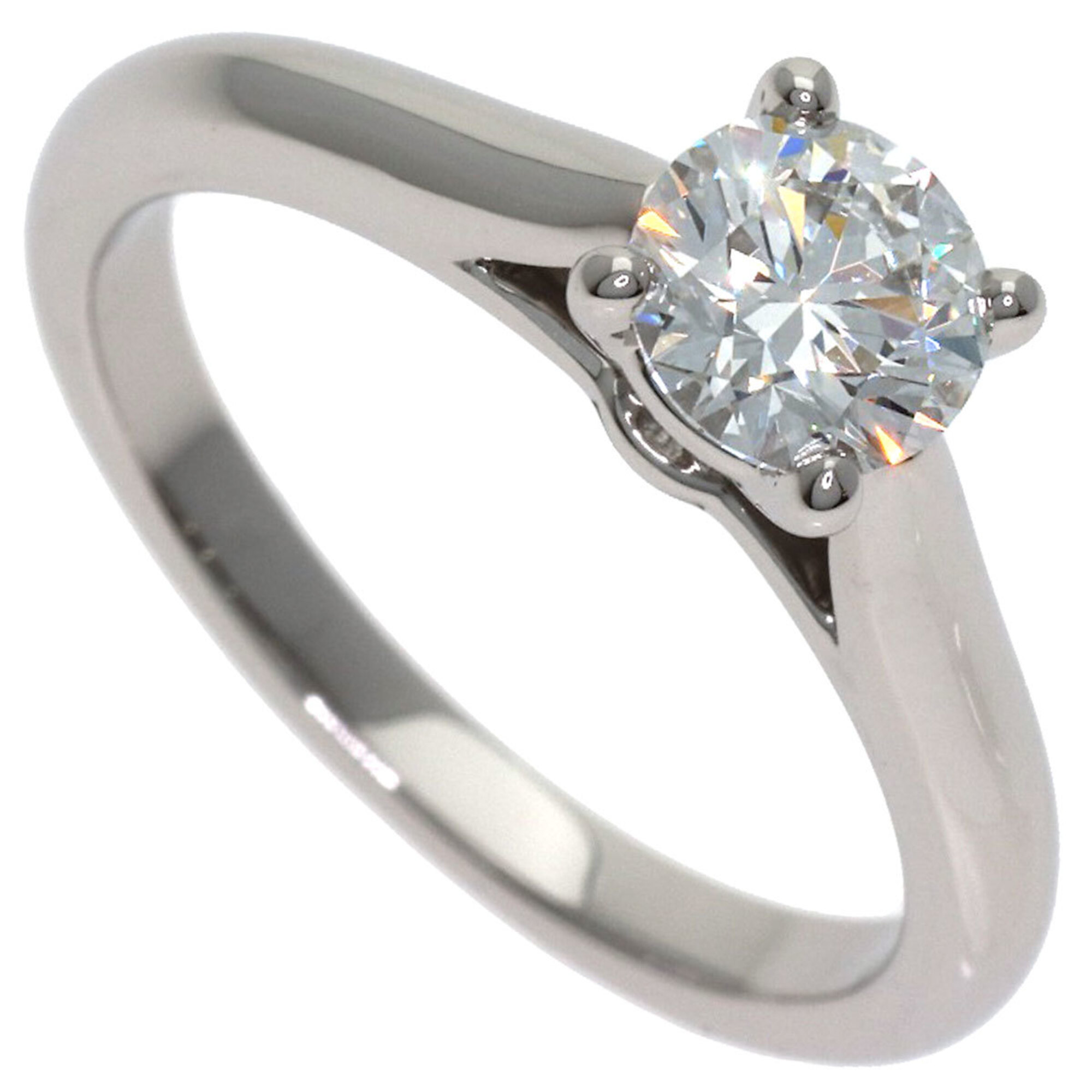 Cartier Solitaire 1P Diamond Ring #46 Platinum PT950 Women\'s CARTIER