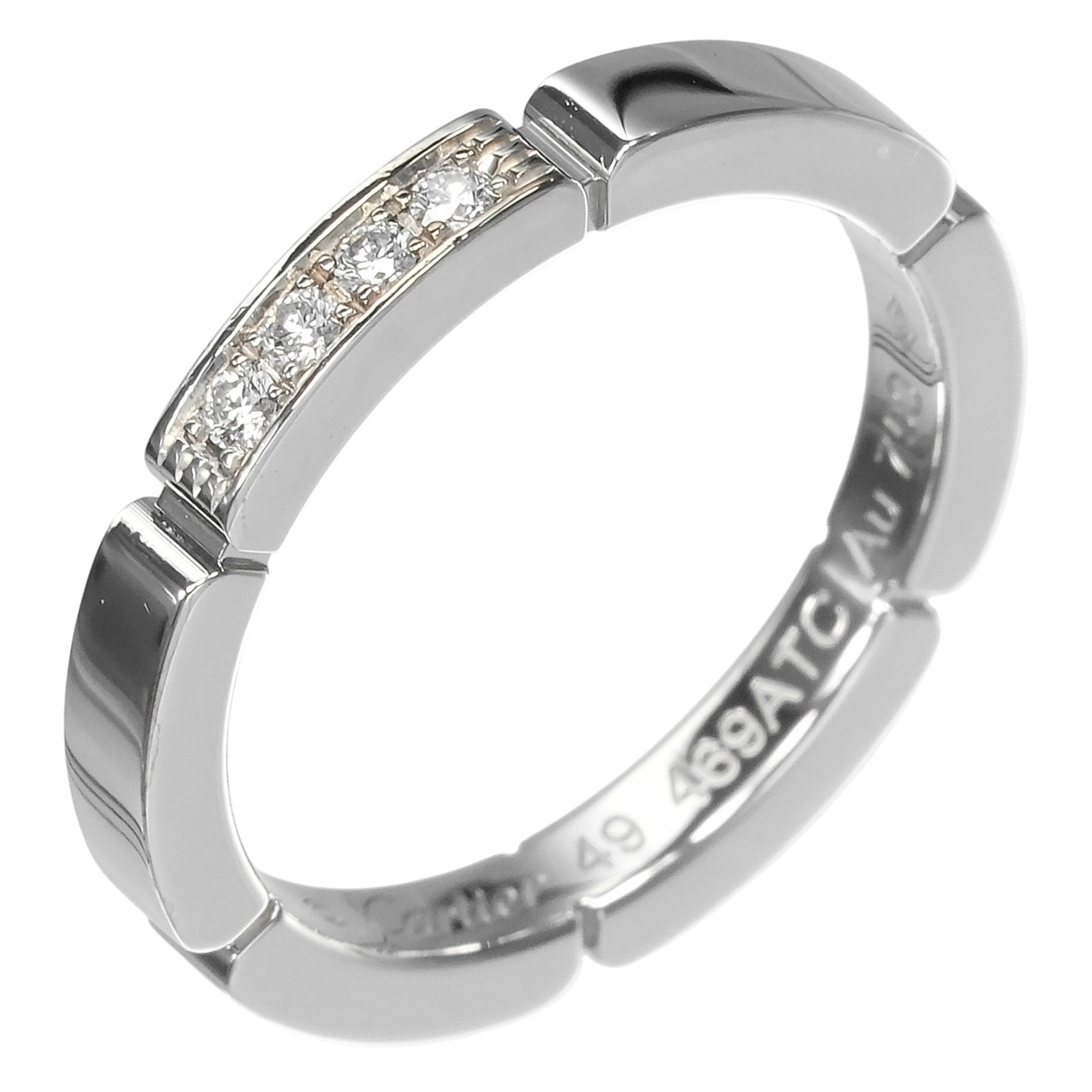 Cartier Maillon Panthre Ring, Size 8.5, 18K White Gold, Diamond, Approx. 4.1g