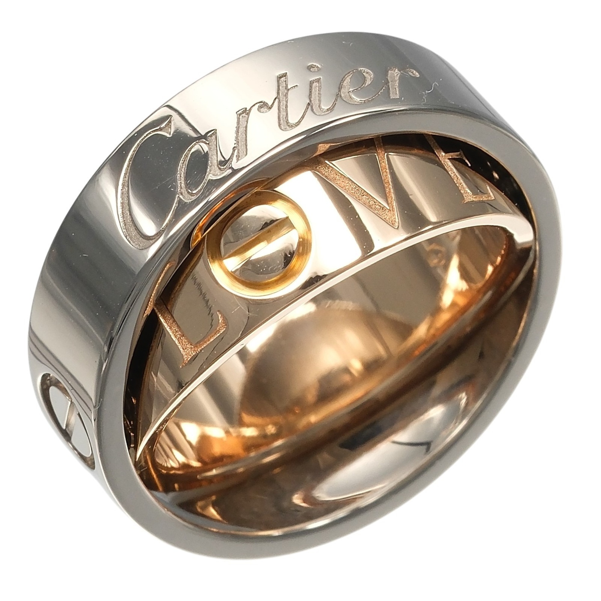 Cartier Secret Love Ring, Size 8, 18K White Gold (PG), Approx. 9.8g.