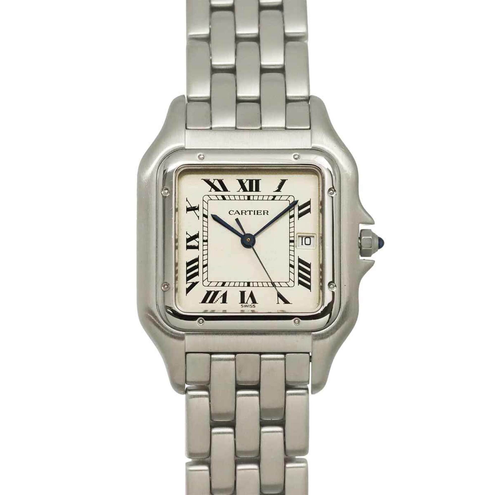 Cartier Panthre LM W25032P5 Men\'s Watch, Date, Ivory, Quartz Watch