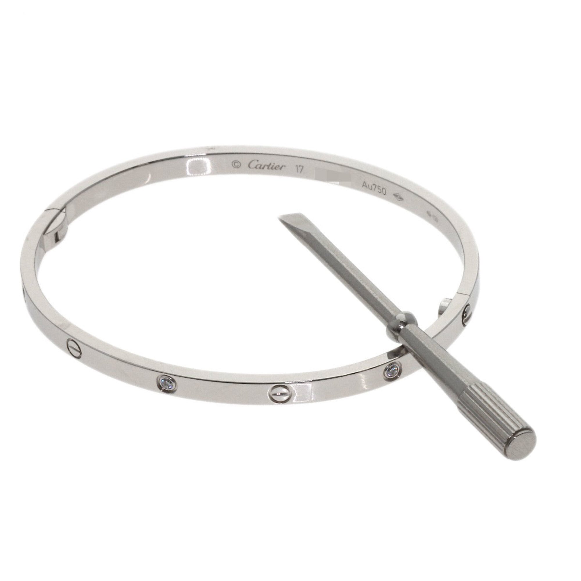 Cartier Love Bracelet 6P Diamond with Screwdriver #17 18K White Gold Women\'s CARTIER