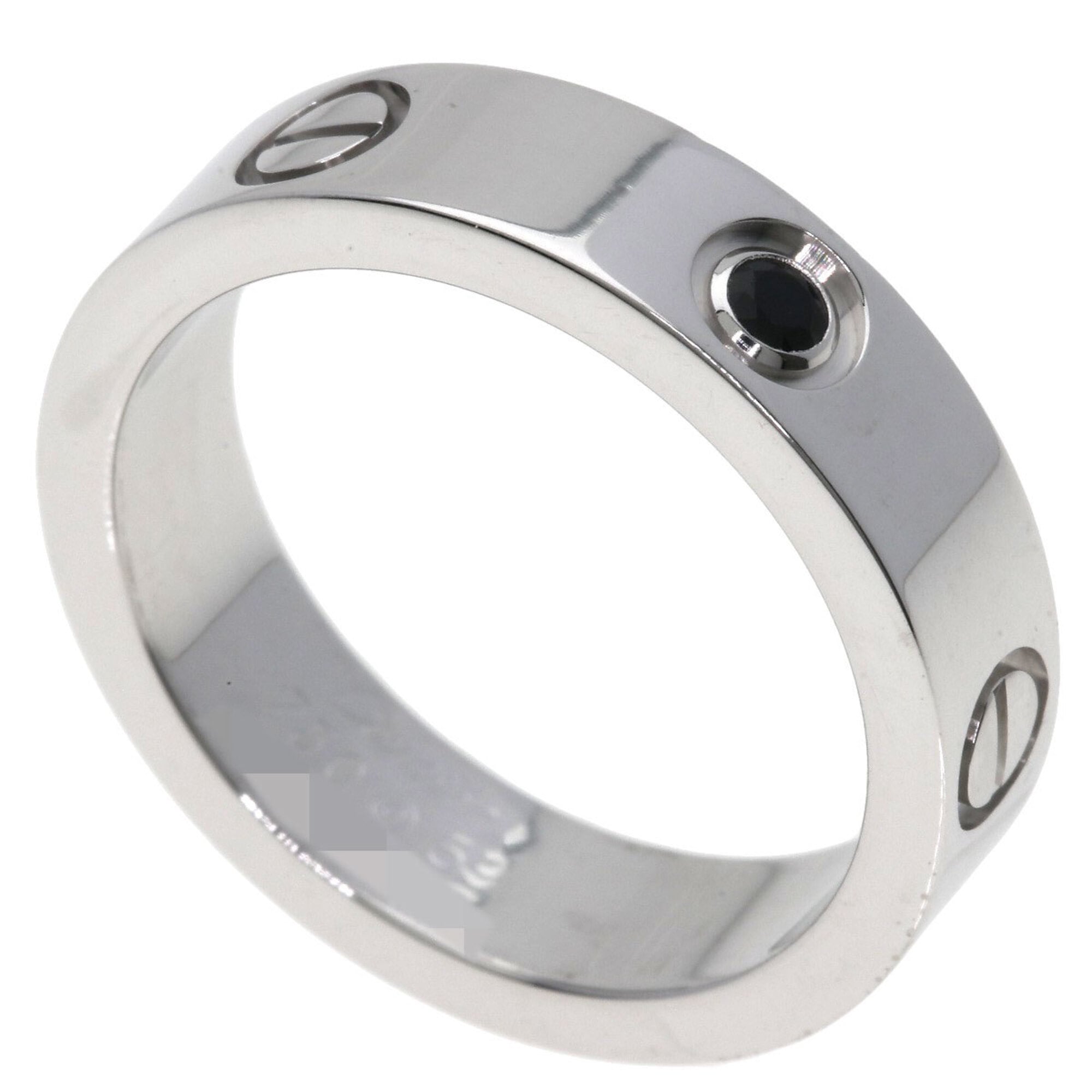 Cartier Love Ring, Black Sapphire, Size 59, 18K White Gold, Women\'s CARTIER