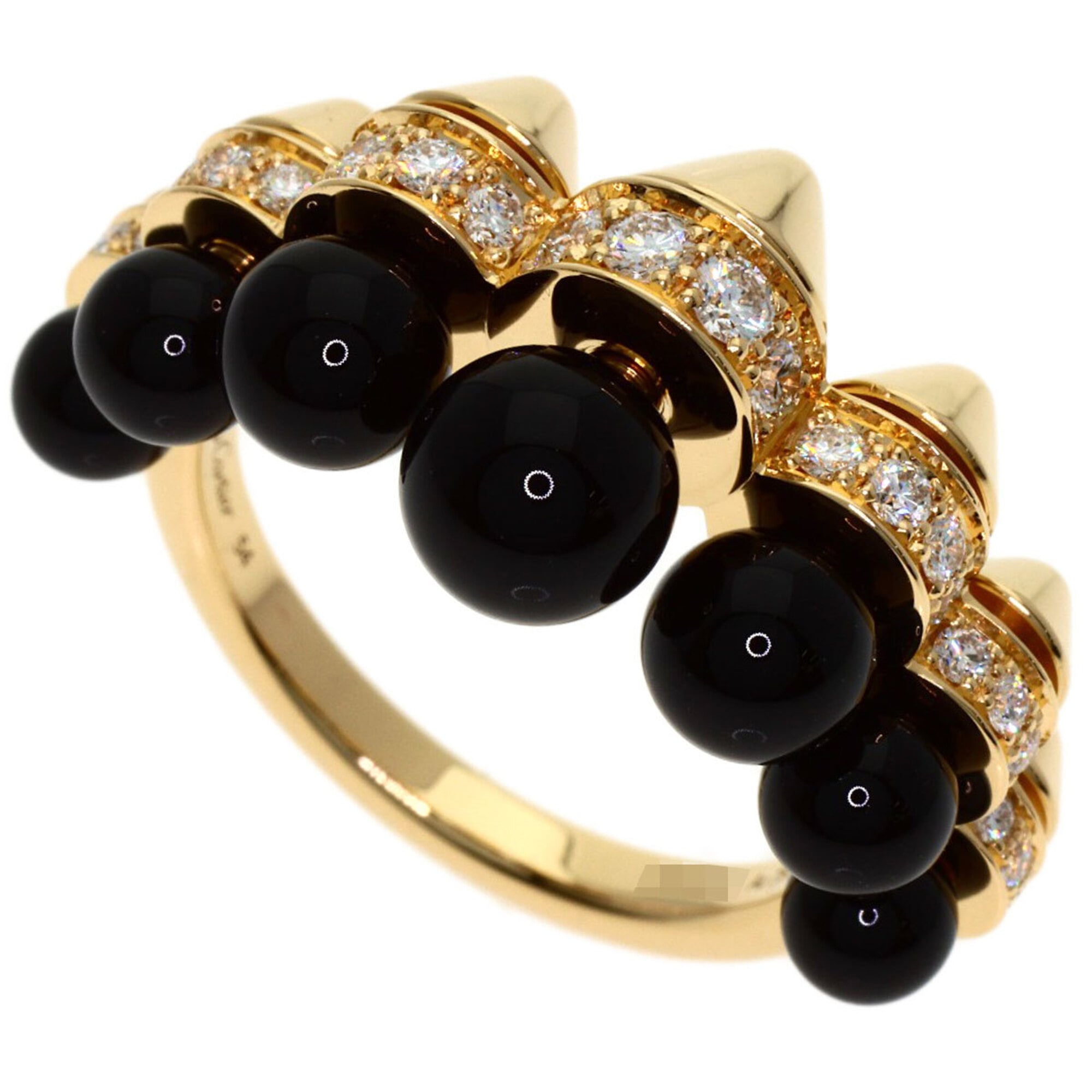 Cartier Clash de Onyx Diamond Ring #54 18K Pink Gold Women\'s CARTIER