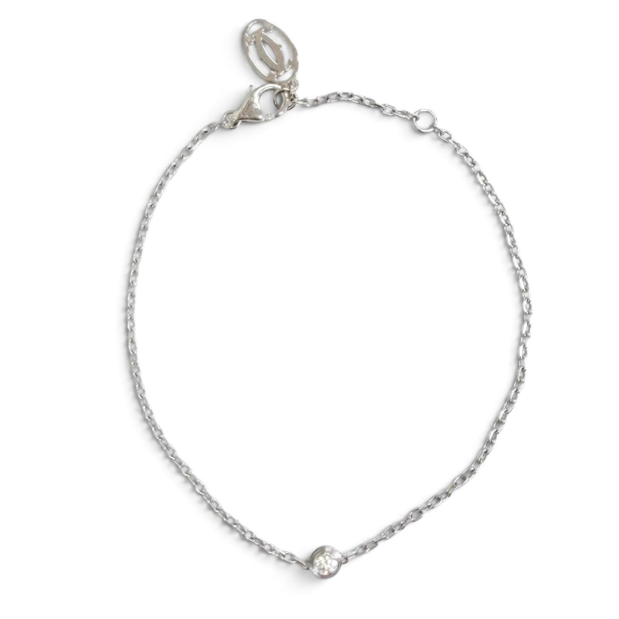 Cartier B6037200 Damour SM 1P Diamond 750 (WG) Bracelet, White Gold, Weight 2.28g, Women\'s.