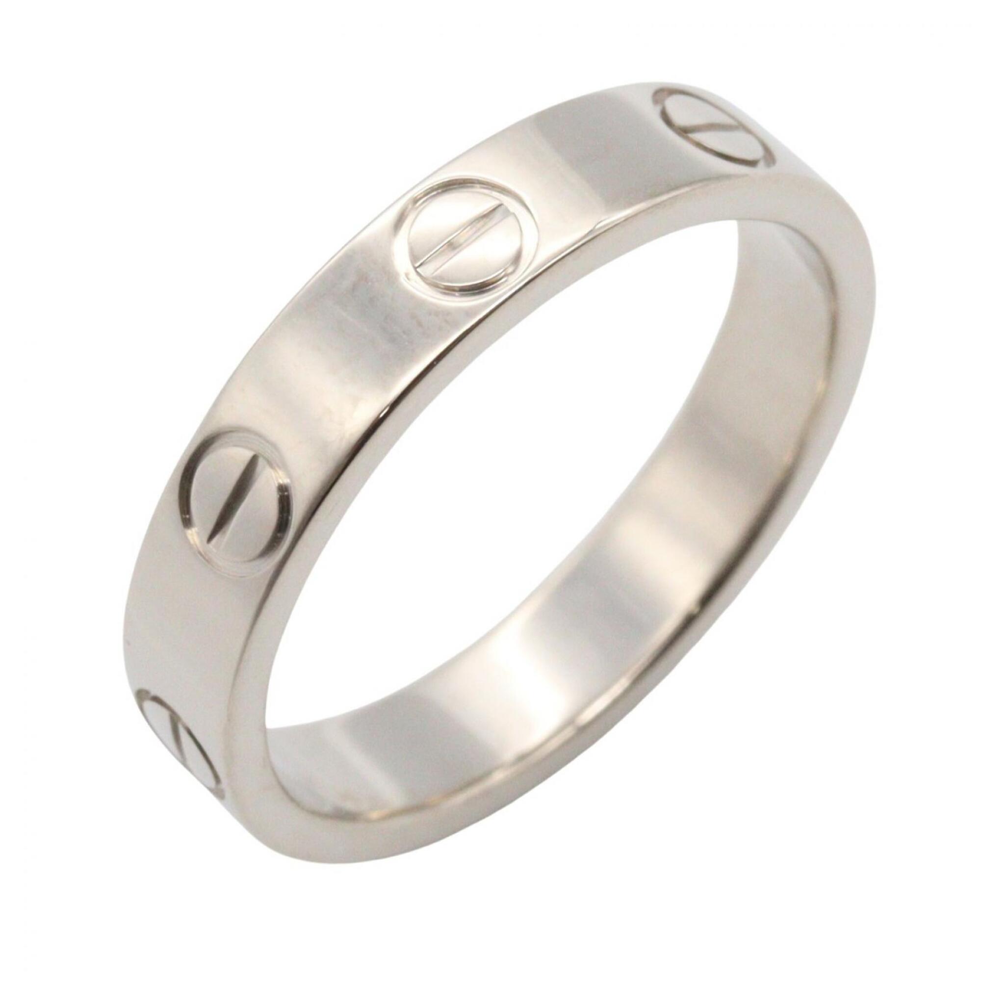 Cartier Mini Love Ring, 18K White Gold (18KWG), Silver Tone, for Men and Women, Item Number 4085100