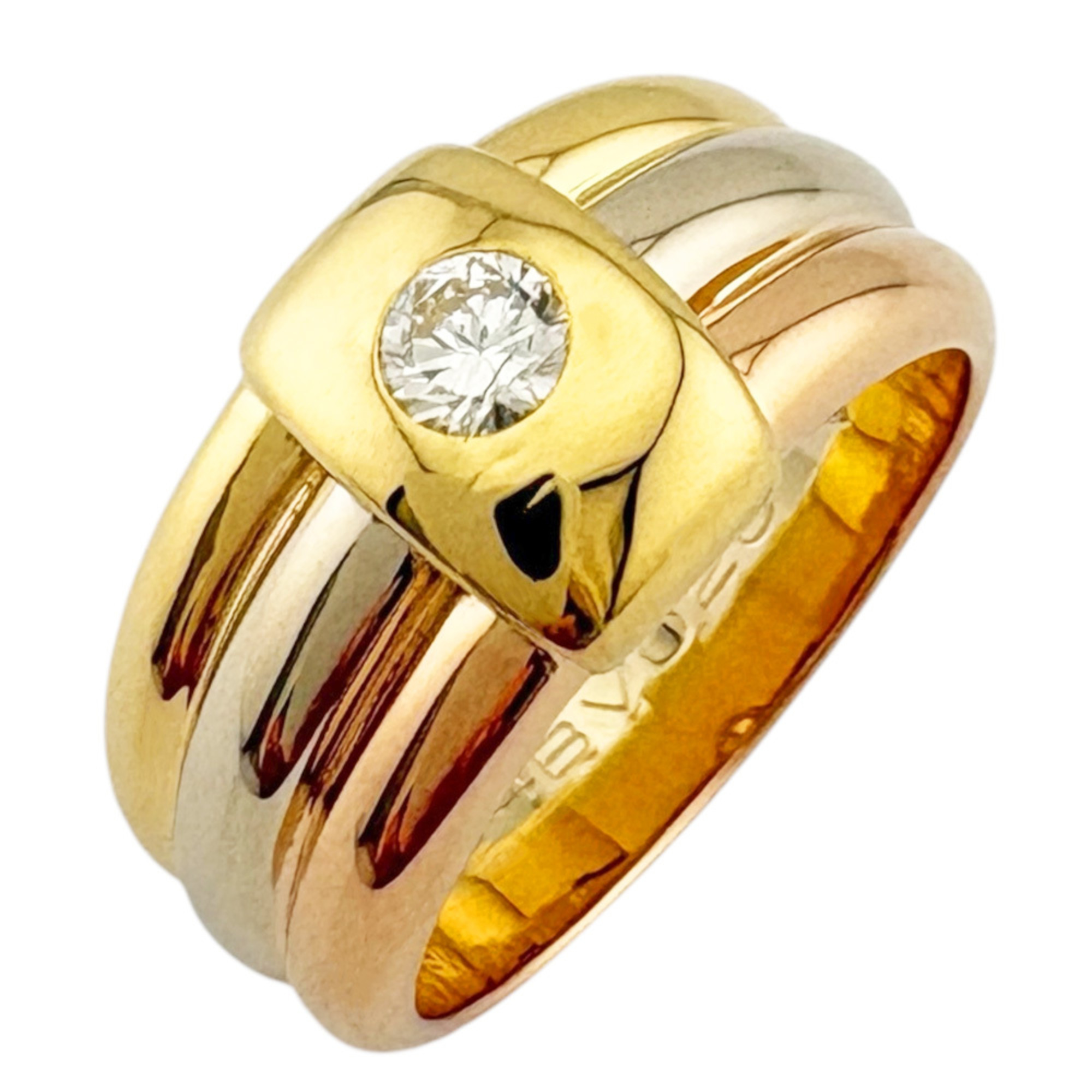 Cartier Three-Color Diamond Ring, 18K Yellow Gold Women\'s CARTIER