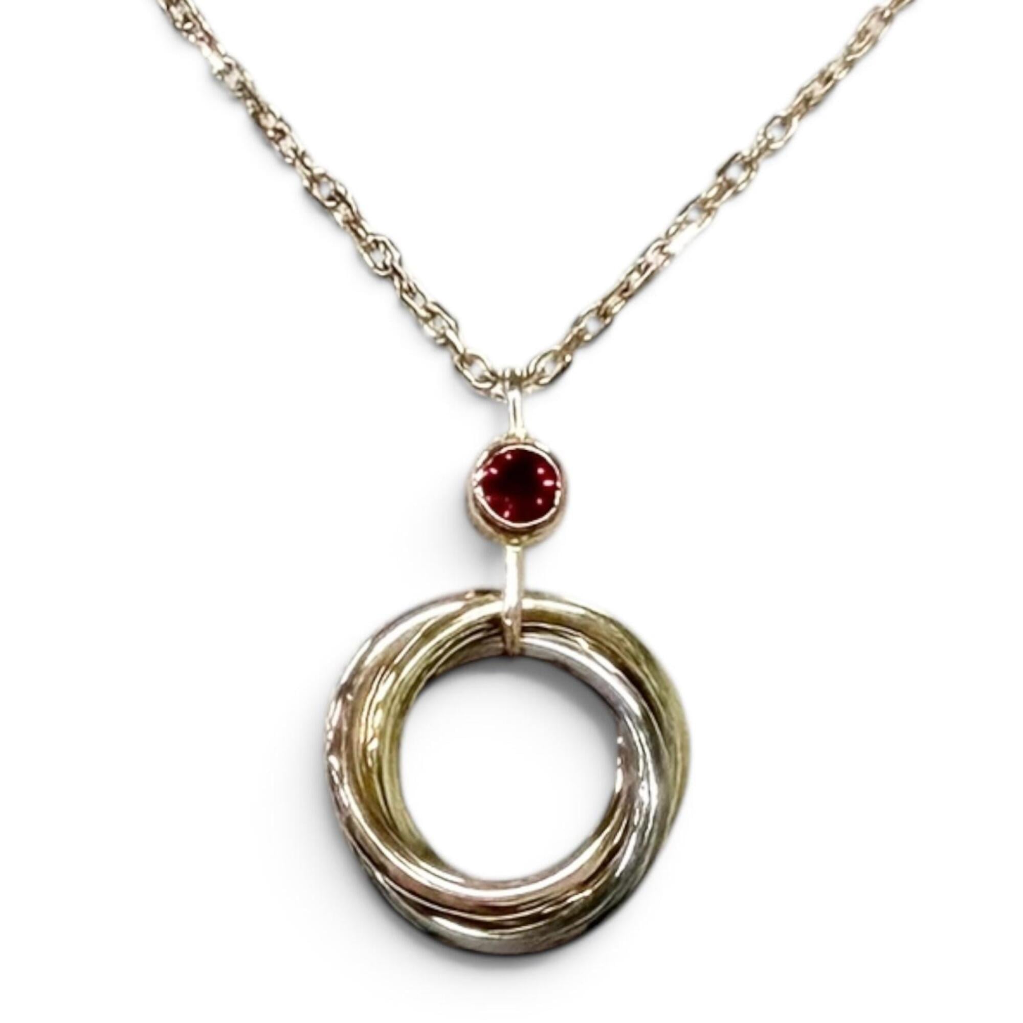 Cartier Baby Trinity 1P Ruby Necklace in AU750 (YG, PG, WG) - Yellow Gold, Pink White Gold Weight: 2