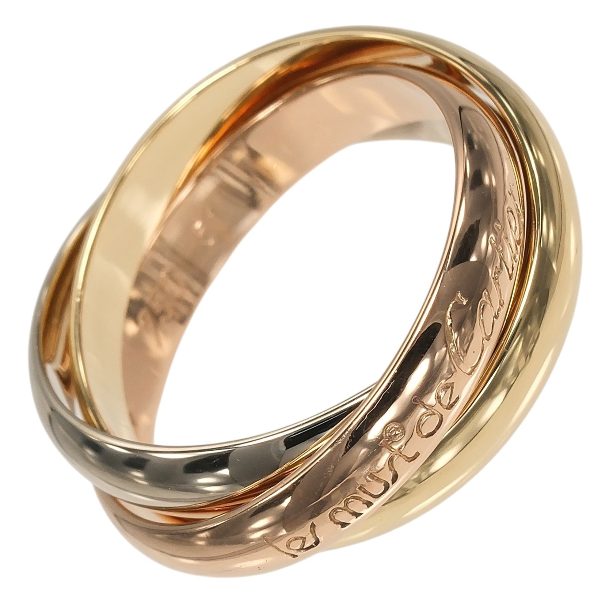 Cartier Trinity Ring, Size 11, 3.5mm Band, 18K Gold (YG, PG, WG), Approx. 7.45g