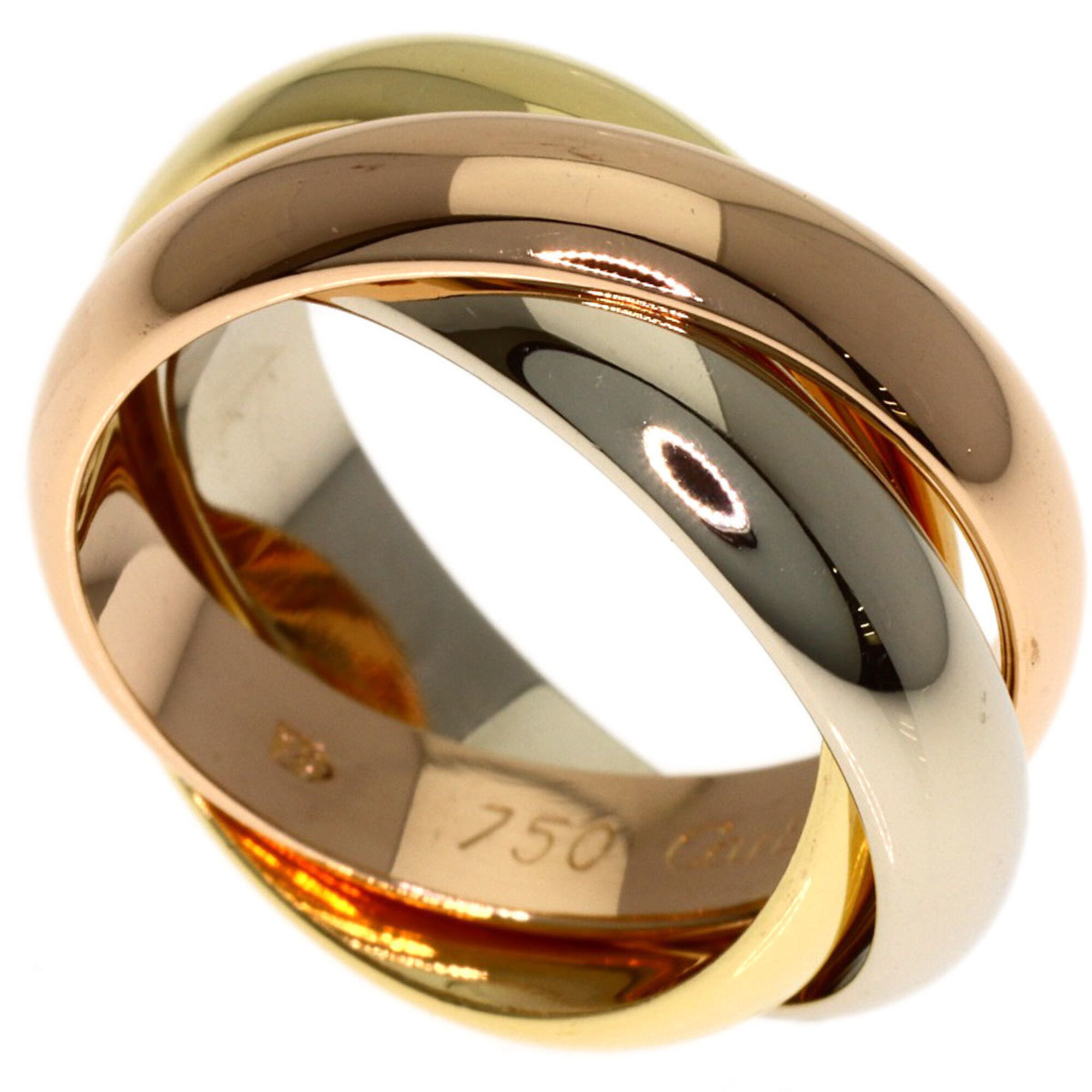 Cartier Trinity MM #48 Ring - 18K Yellow Gold/18K White Pink Gold Women\'s CARTIER