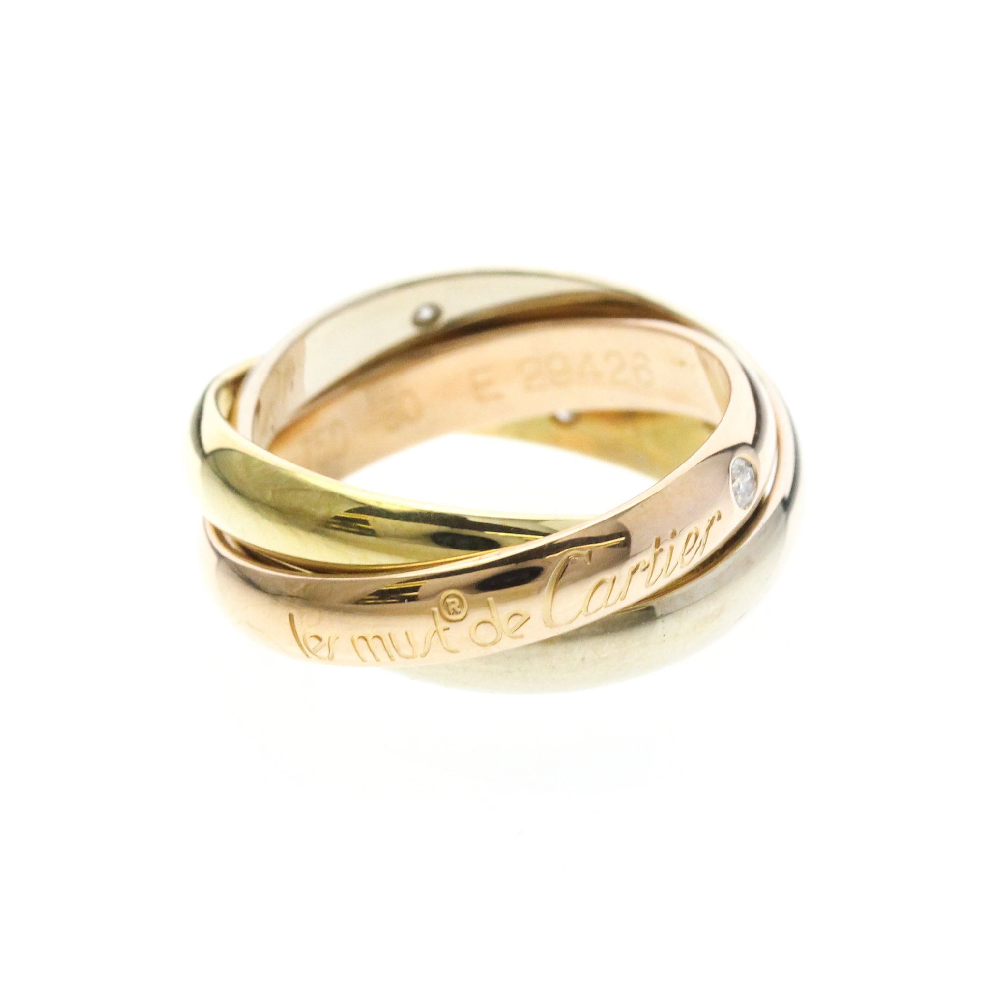 Cartier Trinity Ring With 3 Diamonds Yellow Gold (18K),Pink Gold (18K),White Gold (18K) Fashion No S