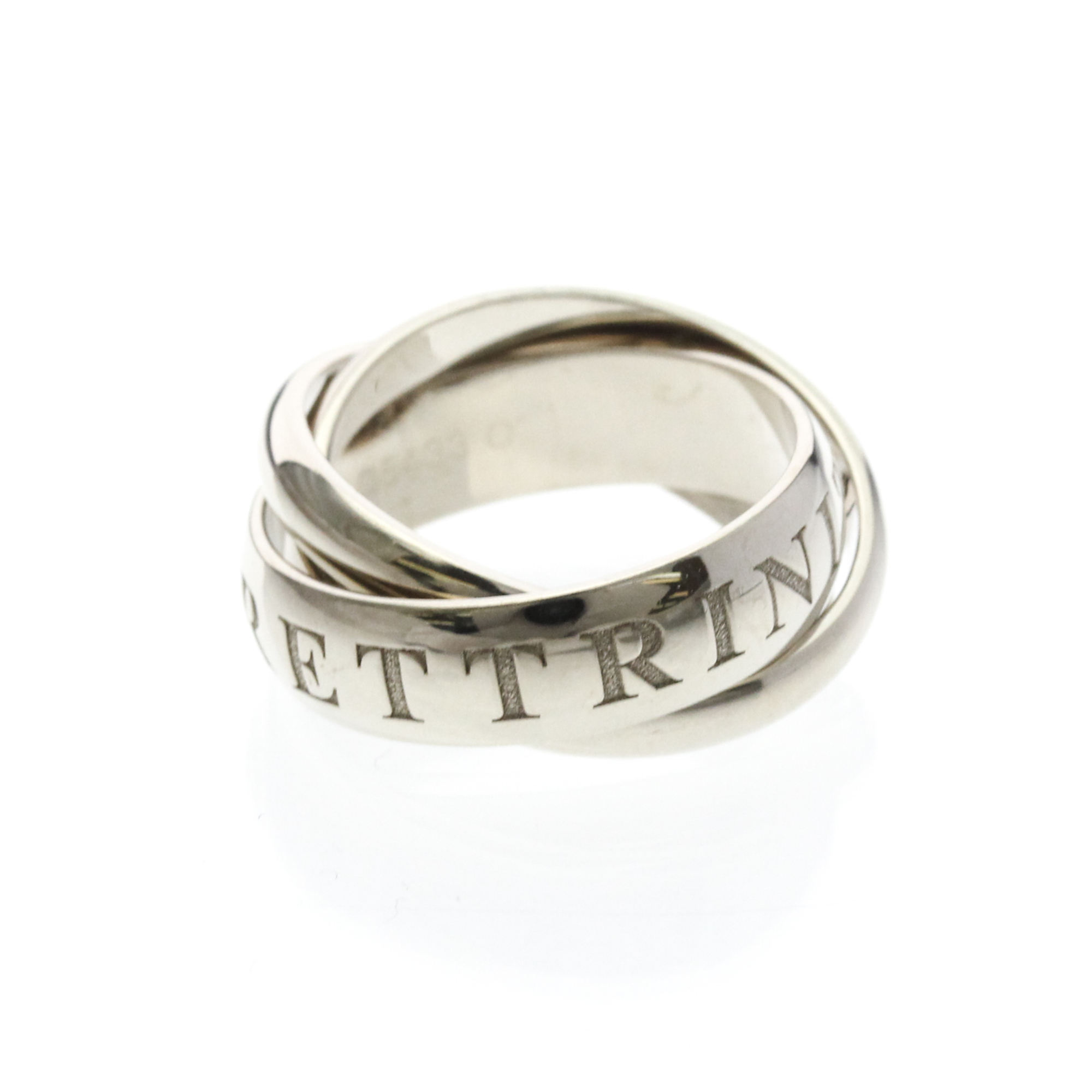 Cartier Trinity Ring Christmas Limited Edition White Gold (18K) Fashion No Stone Band Ring Silver