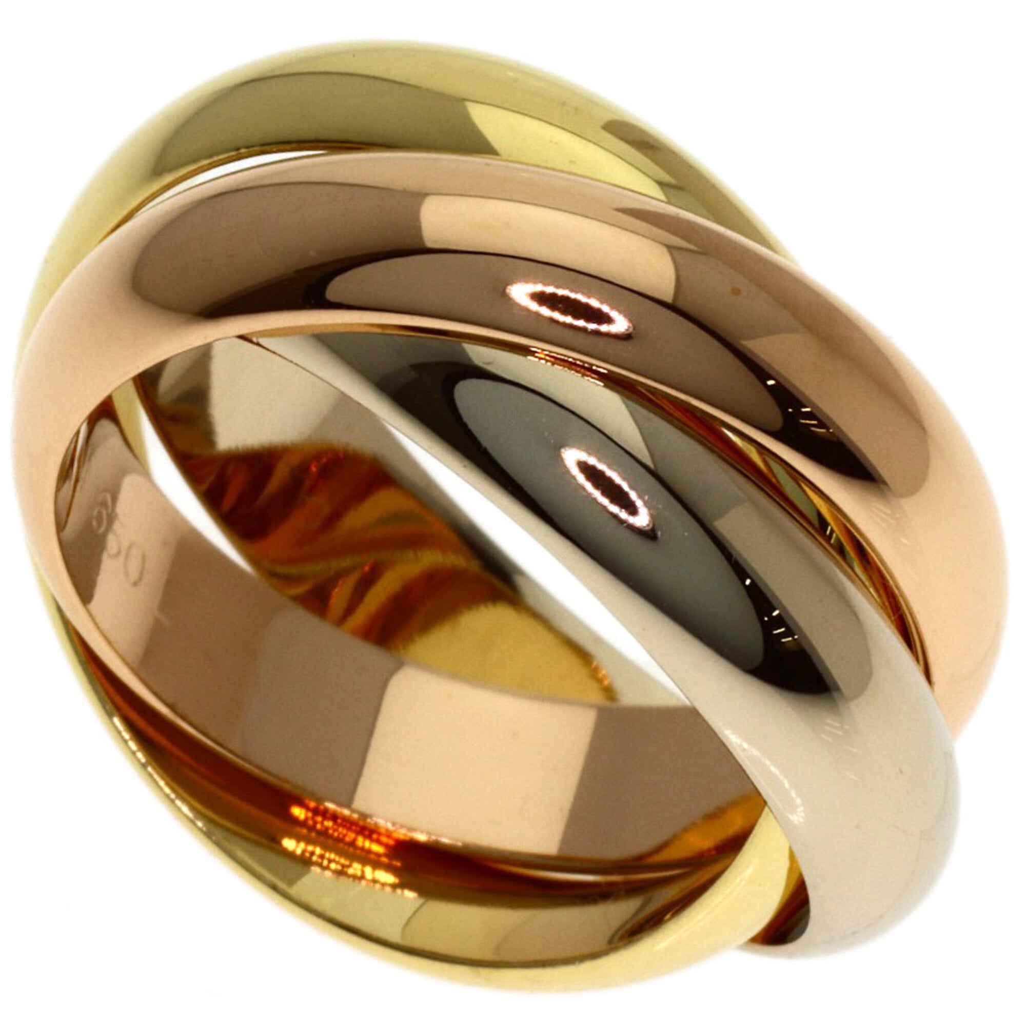 Cartier Trinity MM #50 Ring - 18K Yellow Gold/18K White Pink Gold Women\'s CARTIER