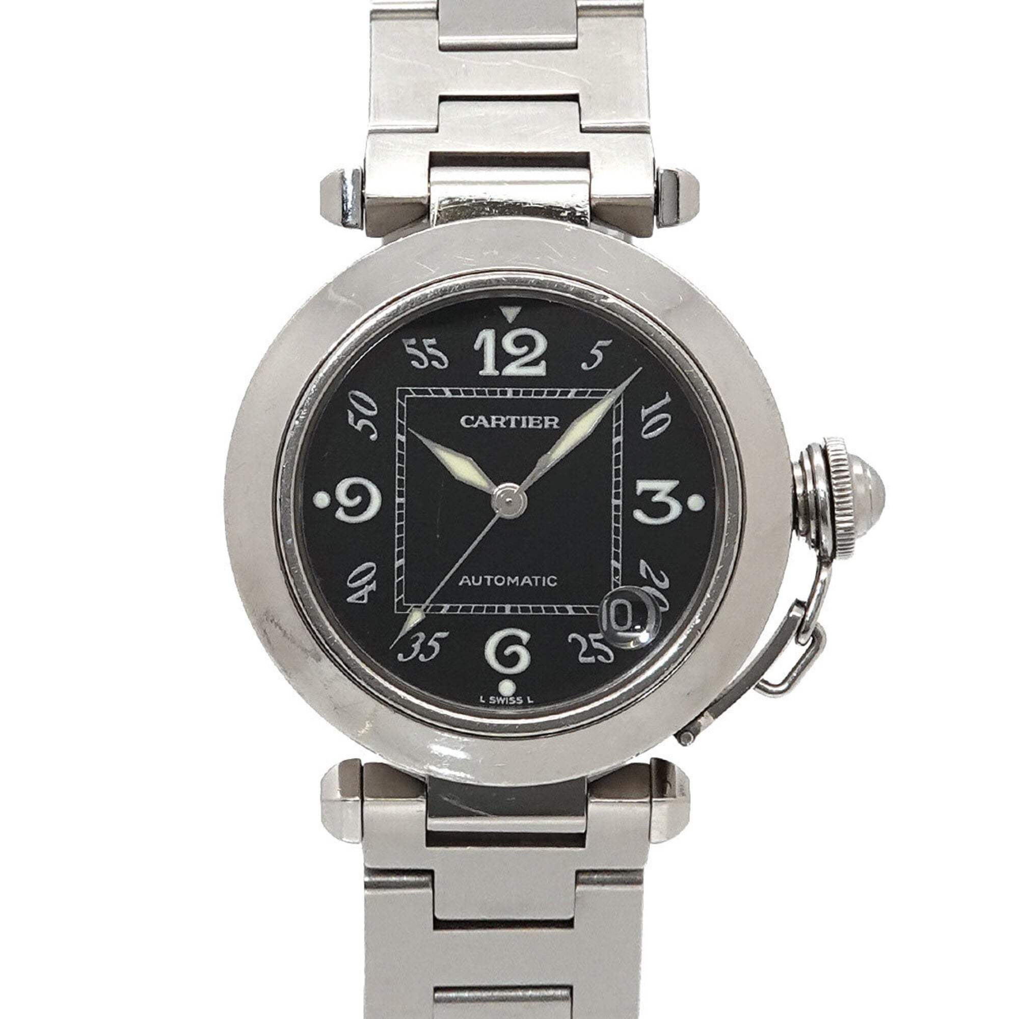 Cartier Pasha C W31043M7 Boys\' Watch, Date, Black, Automatic Movement