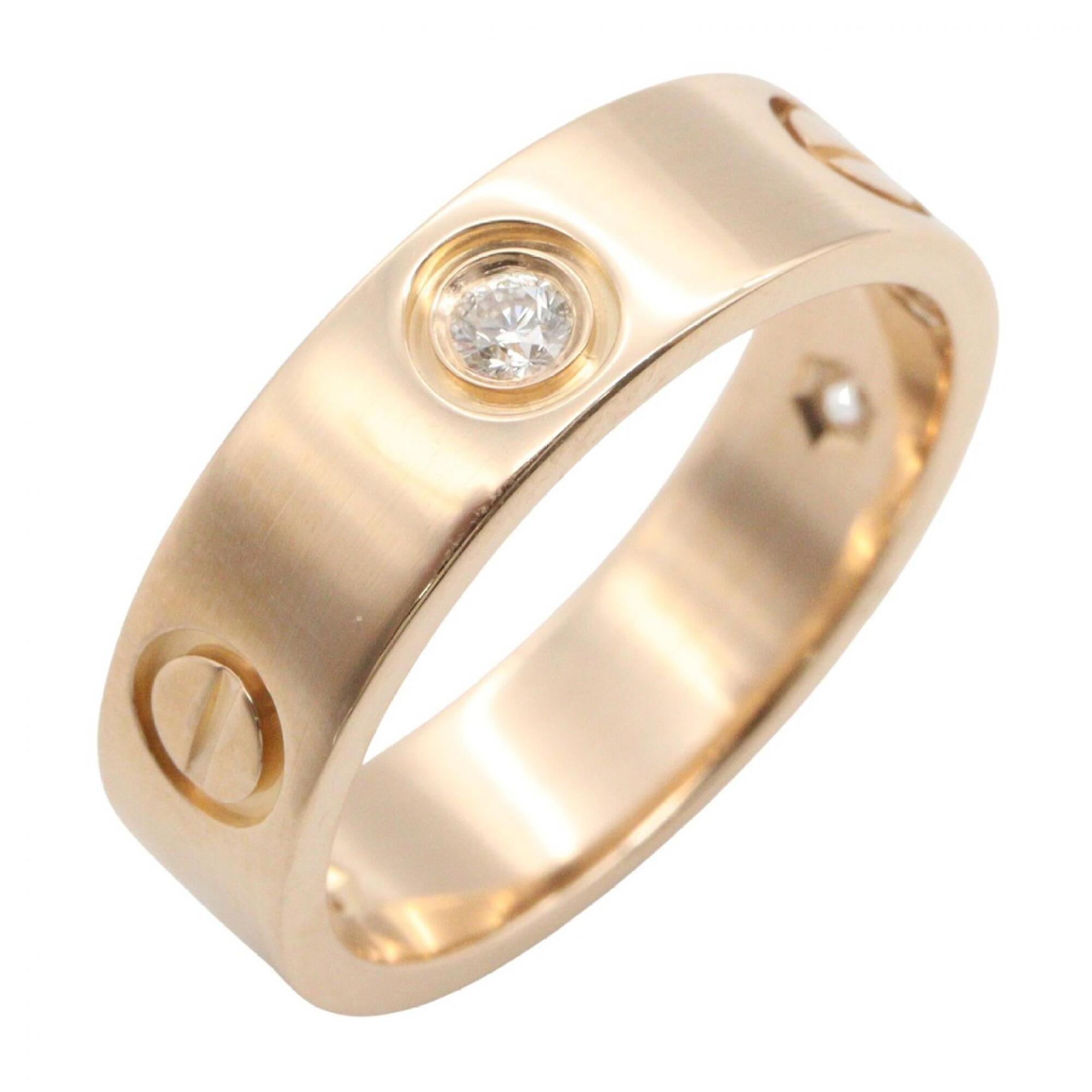 Cartier Love Ring 3PD - 18K Pink Gold (PPG) Diamond Men\'s & Women\'s Tone, Clear Tone B4032400