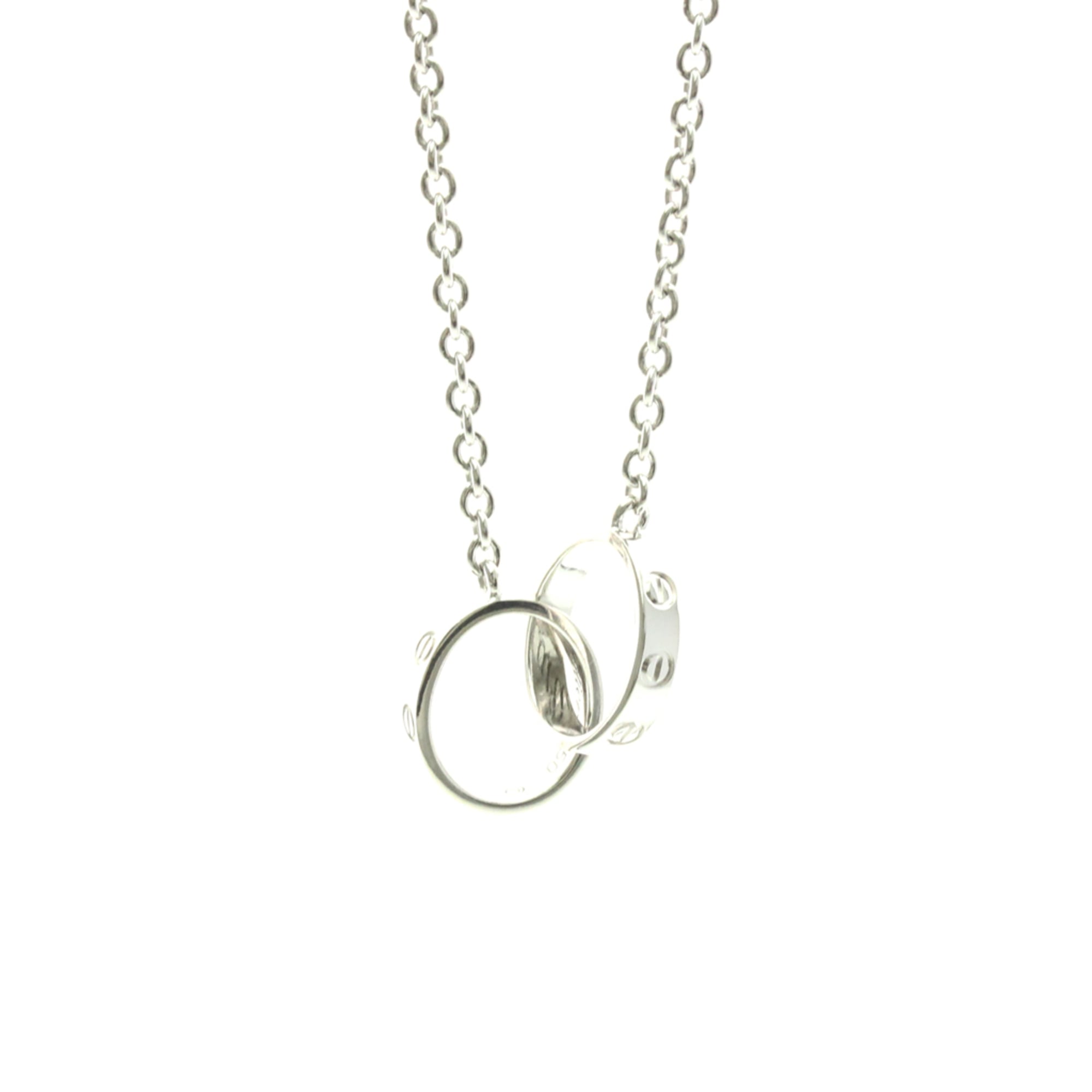 Cartier Baby Love Necklace White Gold (18K) No Stone Women,Men Fashion Pendant Necklace (Silver)