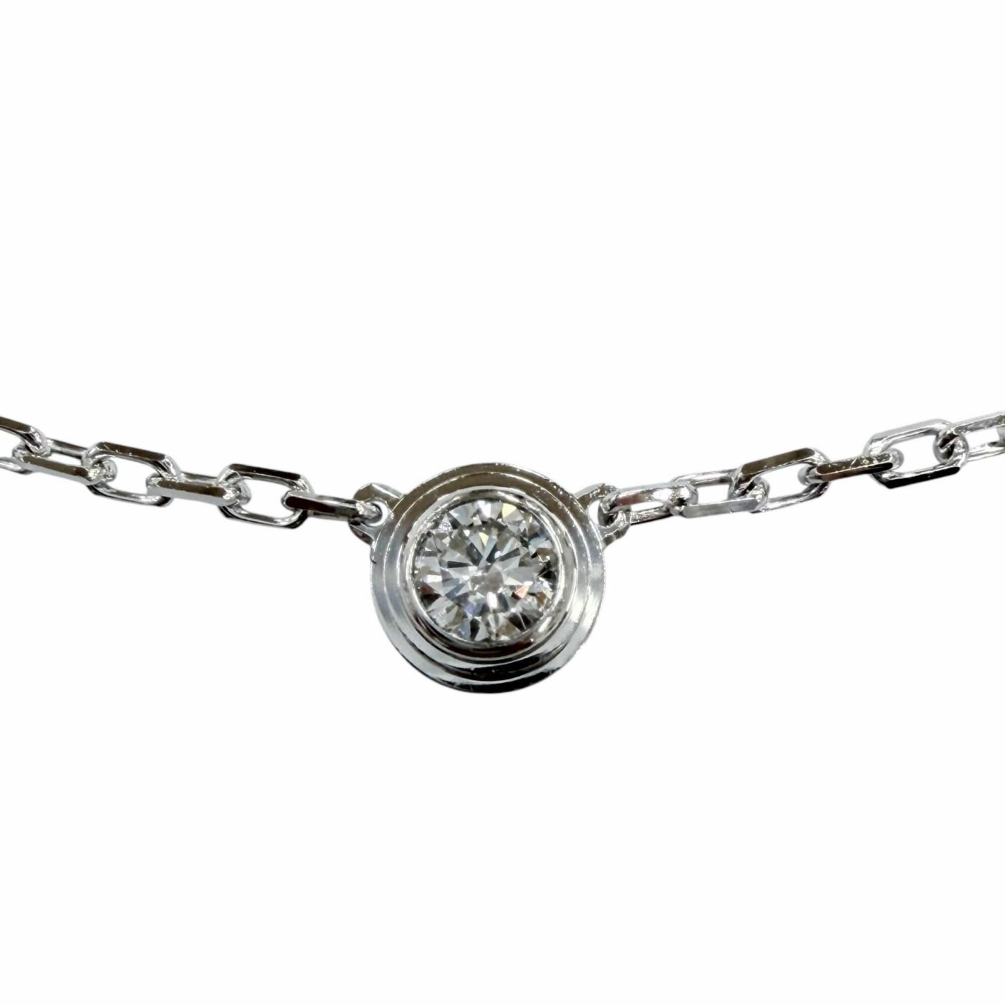 Cartier CPC002 Damour SM Diamond 1P 750 (WG) Necklace White Gold Diameter 4.3mm Weight 2.93g Women\'