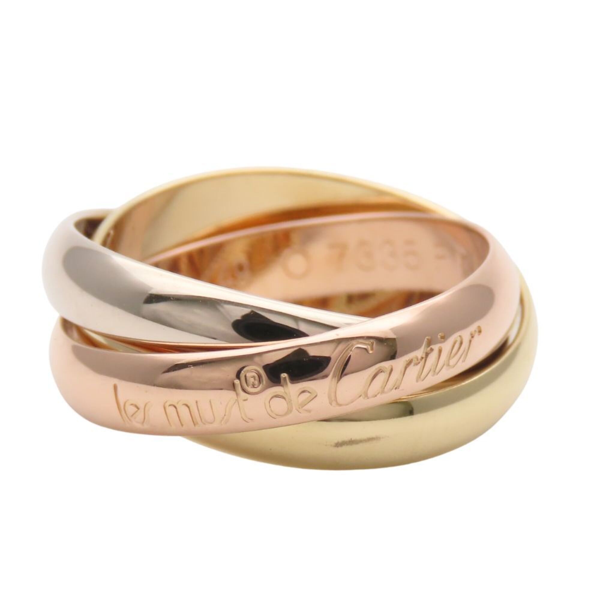 Cartier Trinity Classic Must de Ring, Size 49, 18K Yellow Gold, Pink White Women\'s.