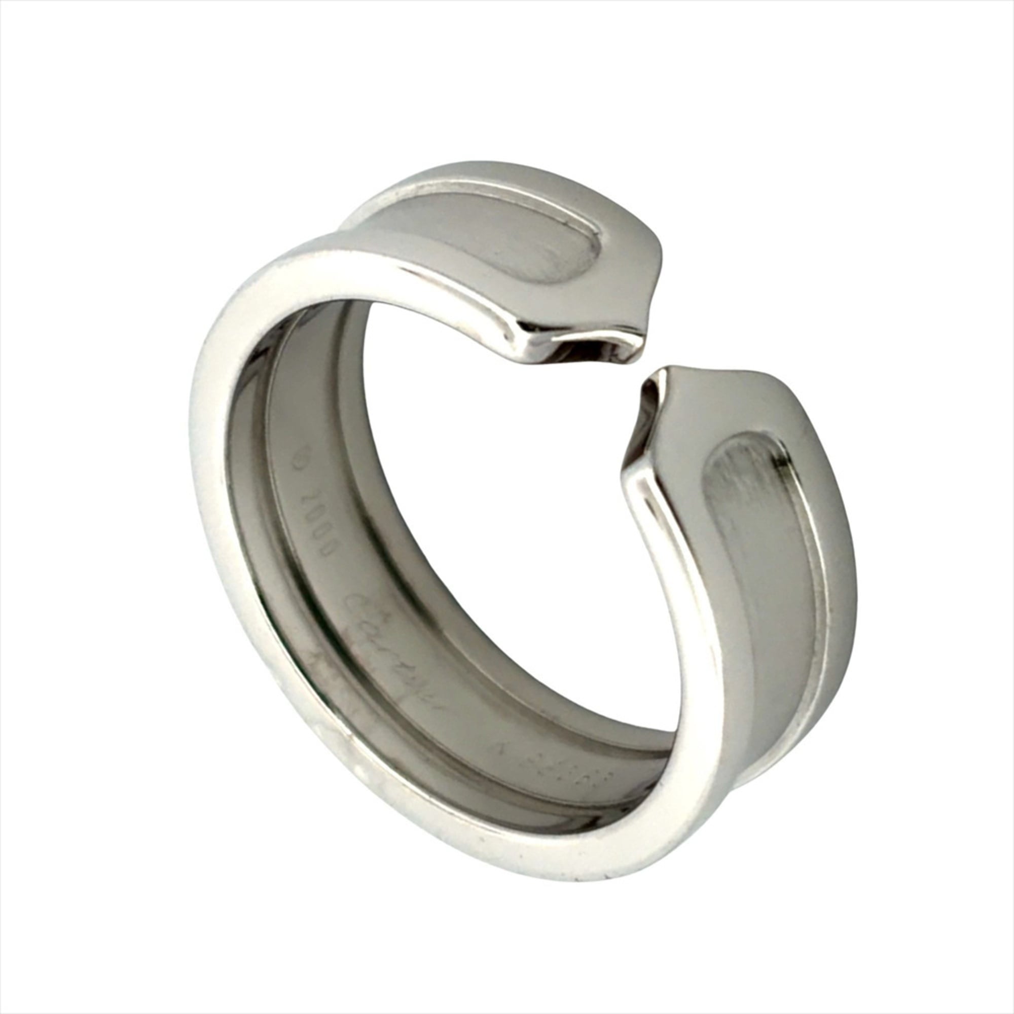 Cartier C2 Ring, Size #53, 18K White Gold, 7.9g, 2C (White Gold), Women\'s.