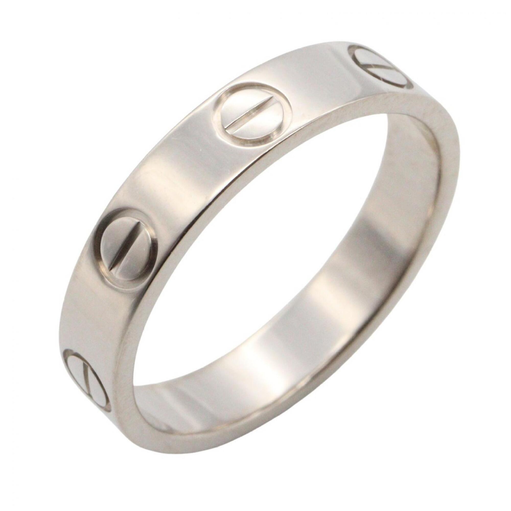 Cartier Mini Love Ring, 18K White Gold (18KWG), Silver Tone, for Men and Women, B4085148