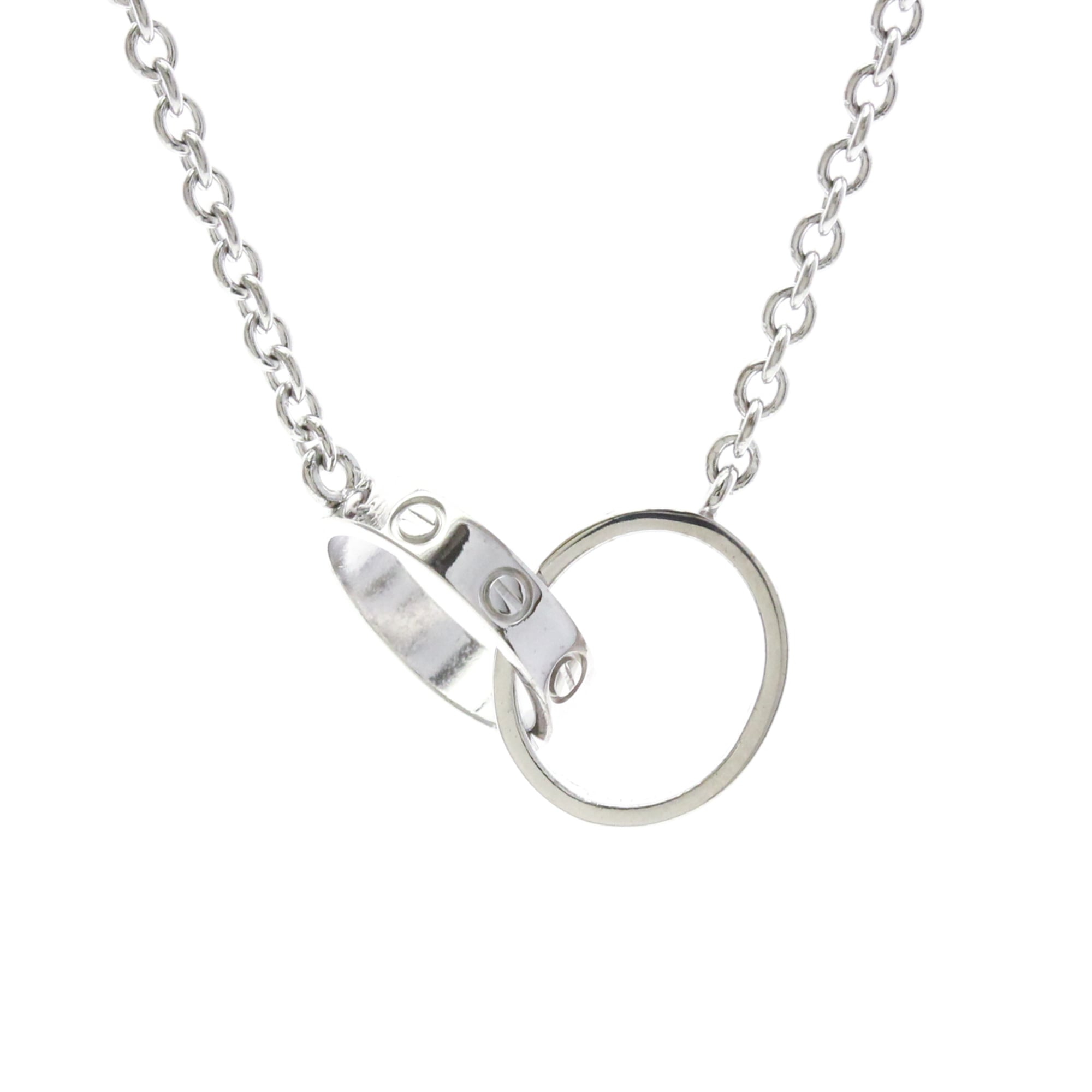 Cartier Baby Love Necklace White Gold (18K) No Stone Men,Women Fashion Necklace (Silver)