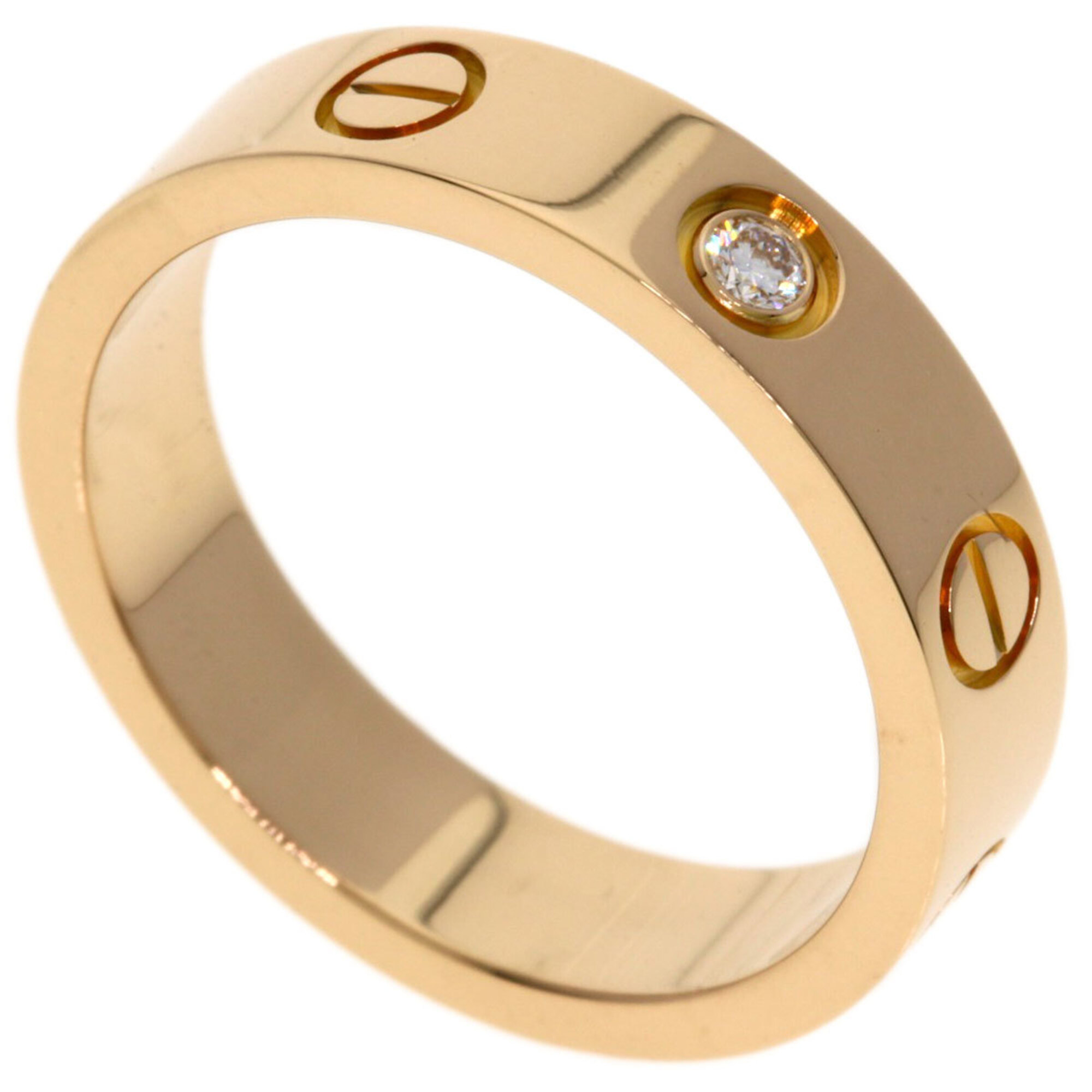 Cartier Mini Love Ring, 1P Diamond, Size 48, 18K Pink Gold, Women\'s CARTIER