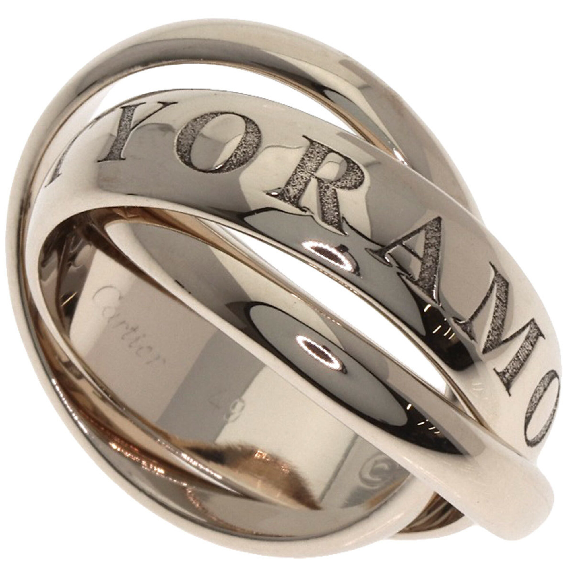 Cartier Trinity 1998 Christmas Limited Edition #49 Ring, 18K White Gold, Ladies\'