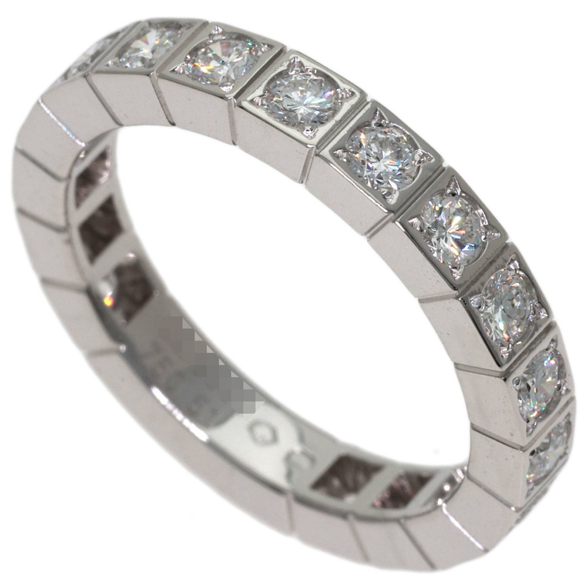 Cartier Lanieres Full Diamond Ring #51, 18K White Gold, Women\'s.