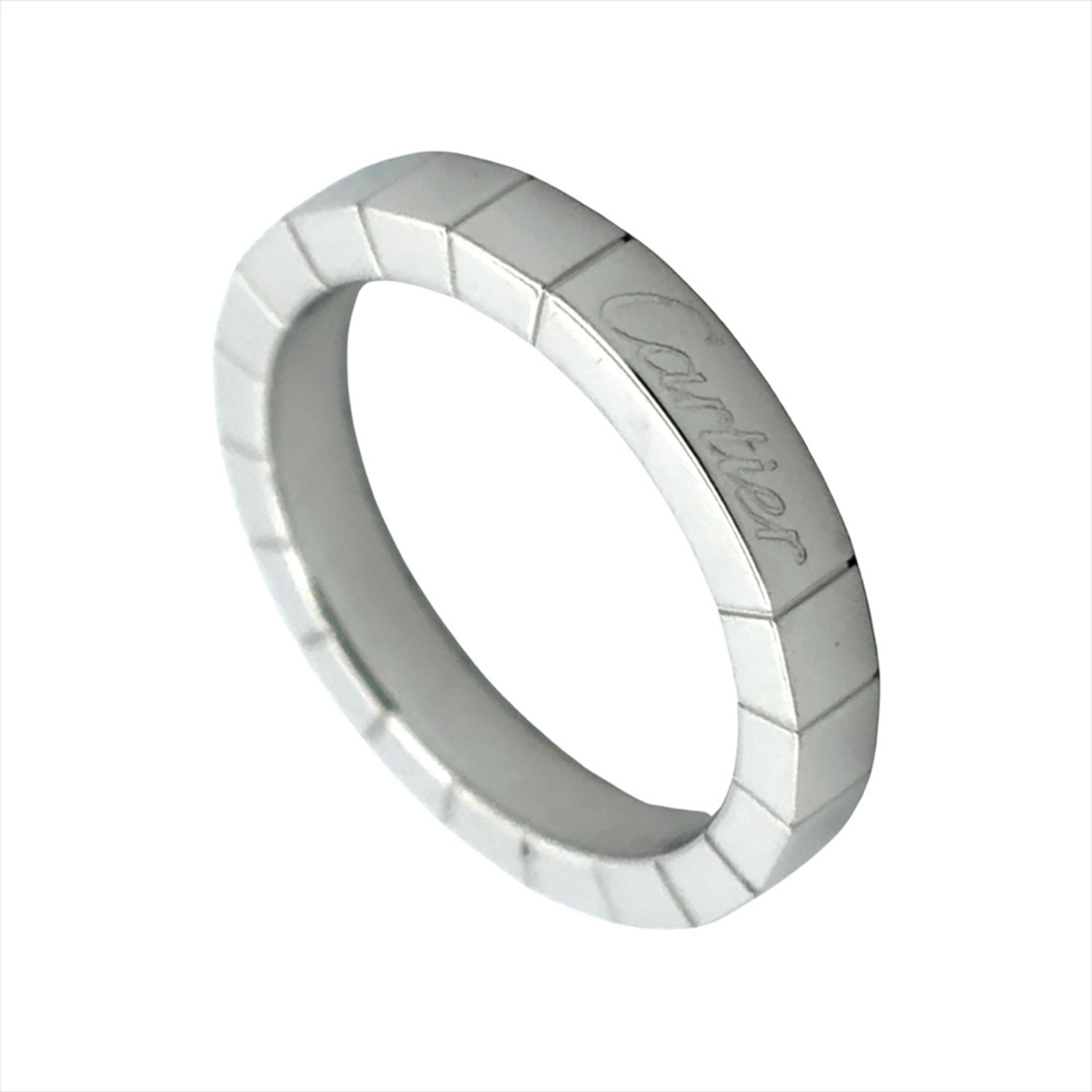 Cartier Lanieres Ring, Size #50, 18KWG, 6.0g, White Gold, 3mm, Women\'s