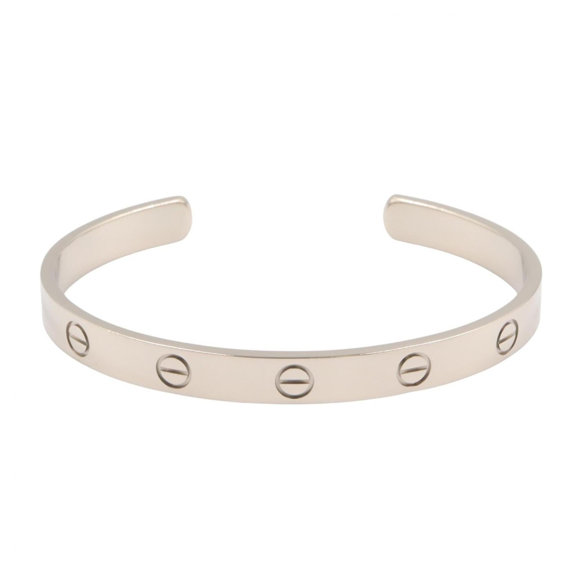 Cartier Love Open Bangle, 18K White Gold (WG), Women\'s Silver-tone Bangle Accessory