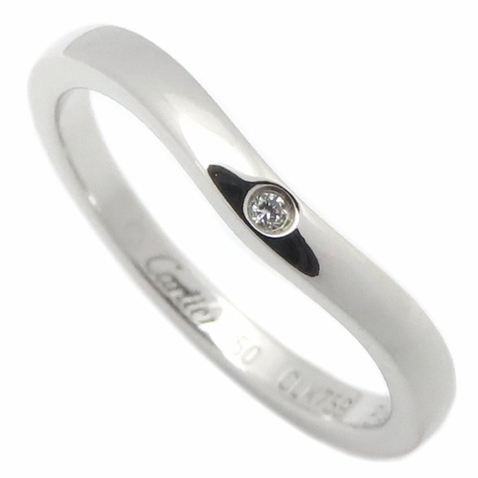 CARTIER Ballerina Wedding Ring, 3-Diamond Size 50, Platinum 950, Women\'s, B4092900 295344