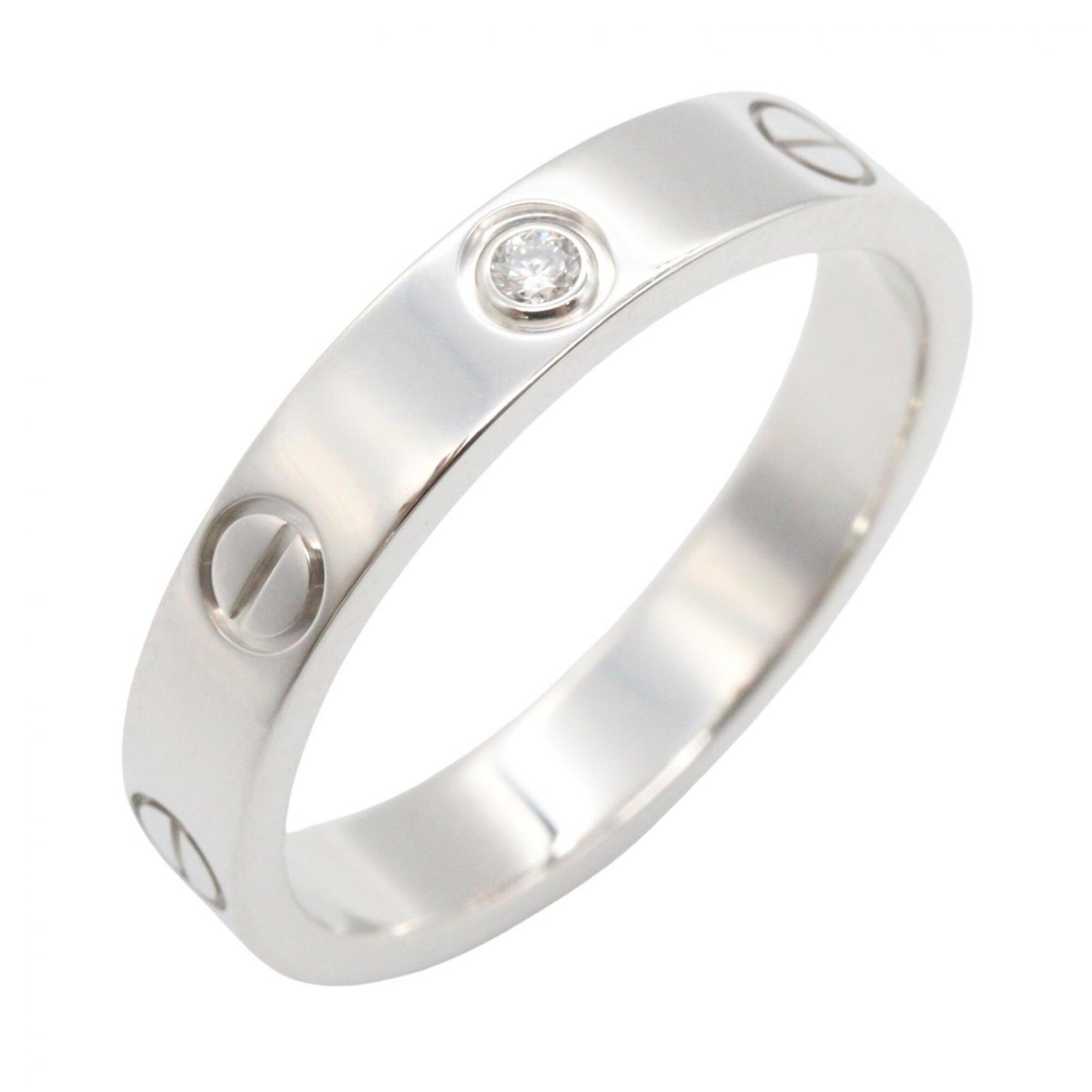 Cartier Mini Love Ring 1PD Ring, Jewelry, 18K White Gold (Diamond), Men\'s/Women\'s, Silver/Clear To
