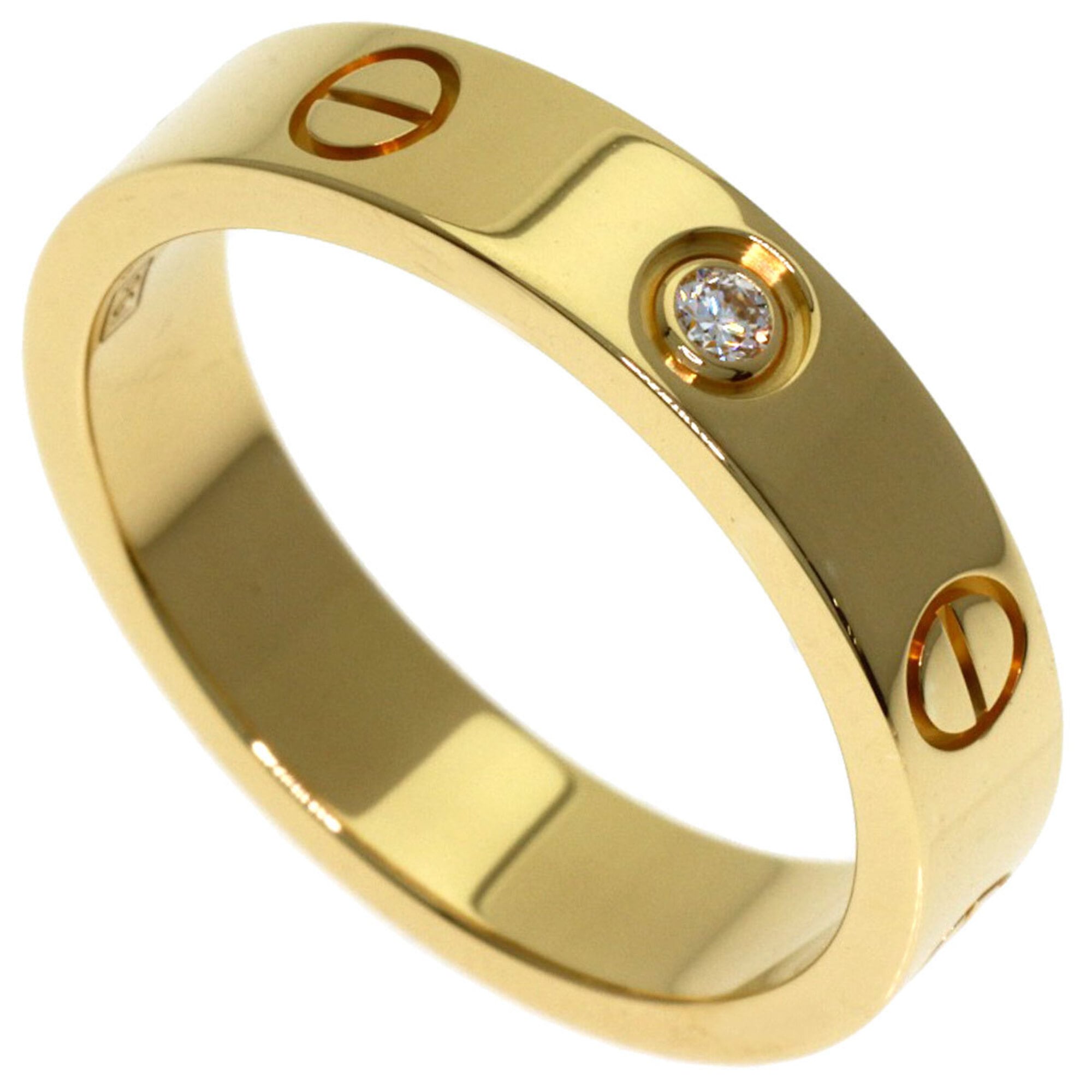 Cartier Mini Lovelink 1P Diamond Ring #50 18K Yellow Gold Women\'s CARTIER