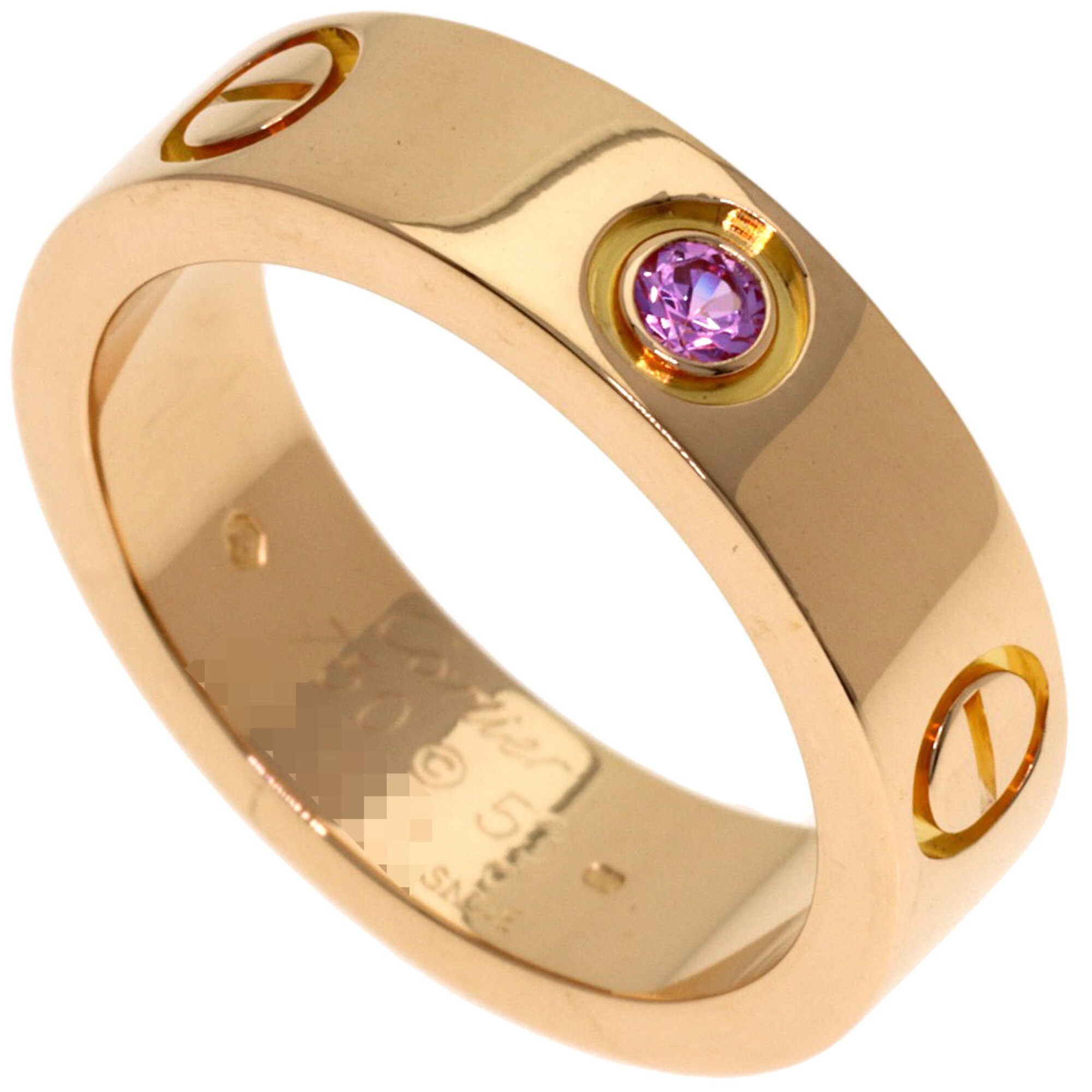 Cartier Love Ring, 1P Sapphire, Size 53, 18K Pink Gold, Women\'s Ring (CARTIER)