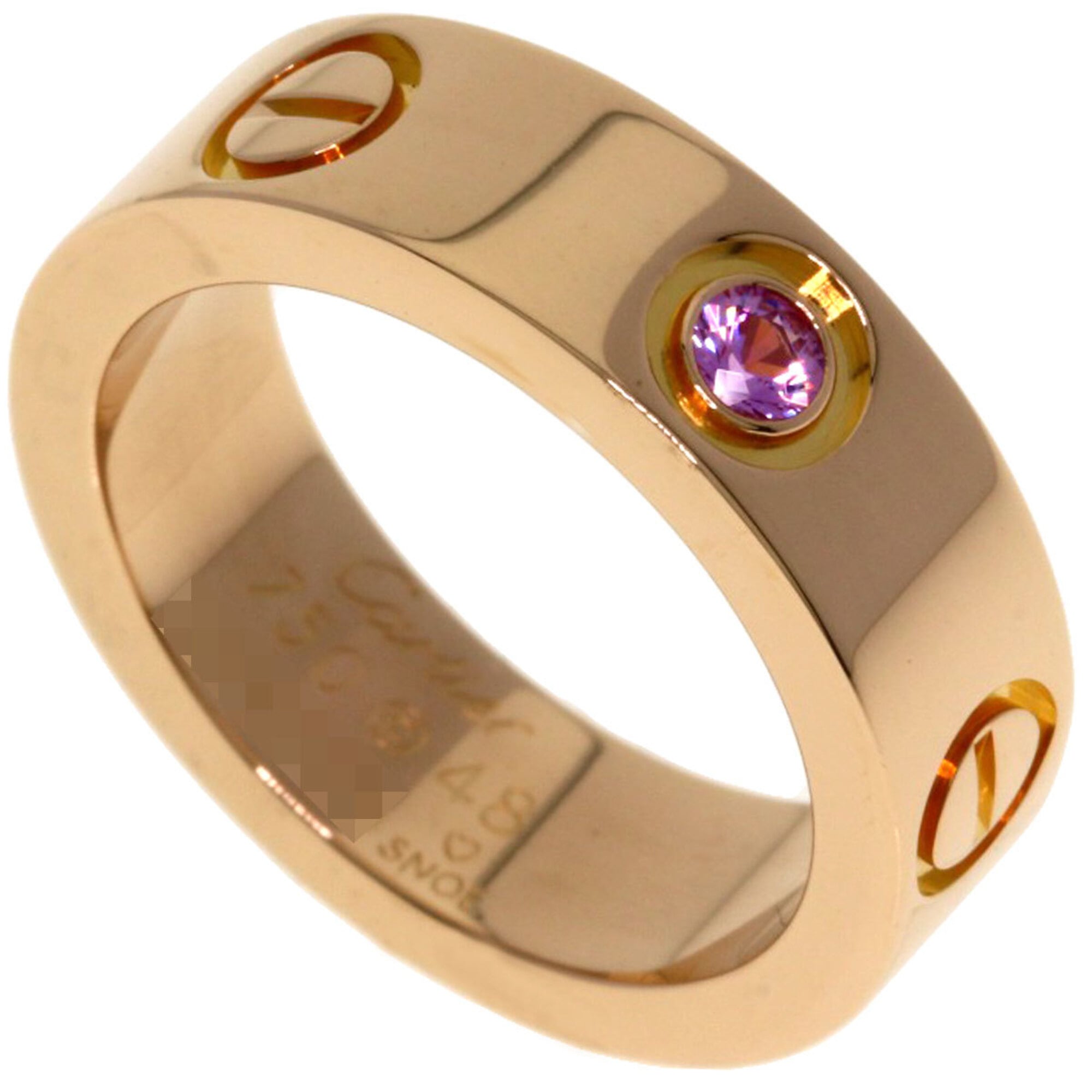 Cartier Love Ring, 1P Pink Sapphire, Size 48, 18K Gold, Women\'s CARTIER