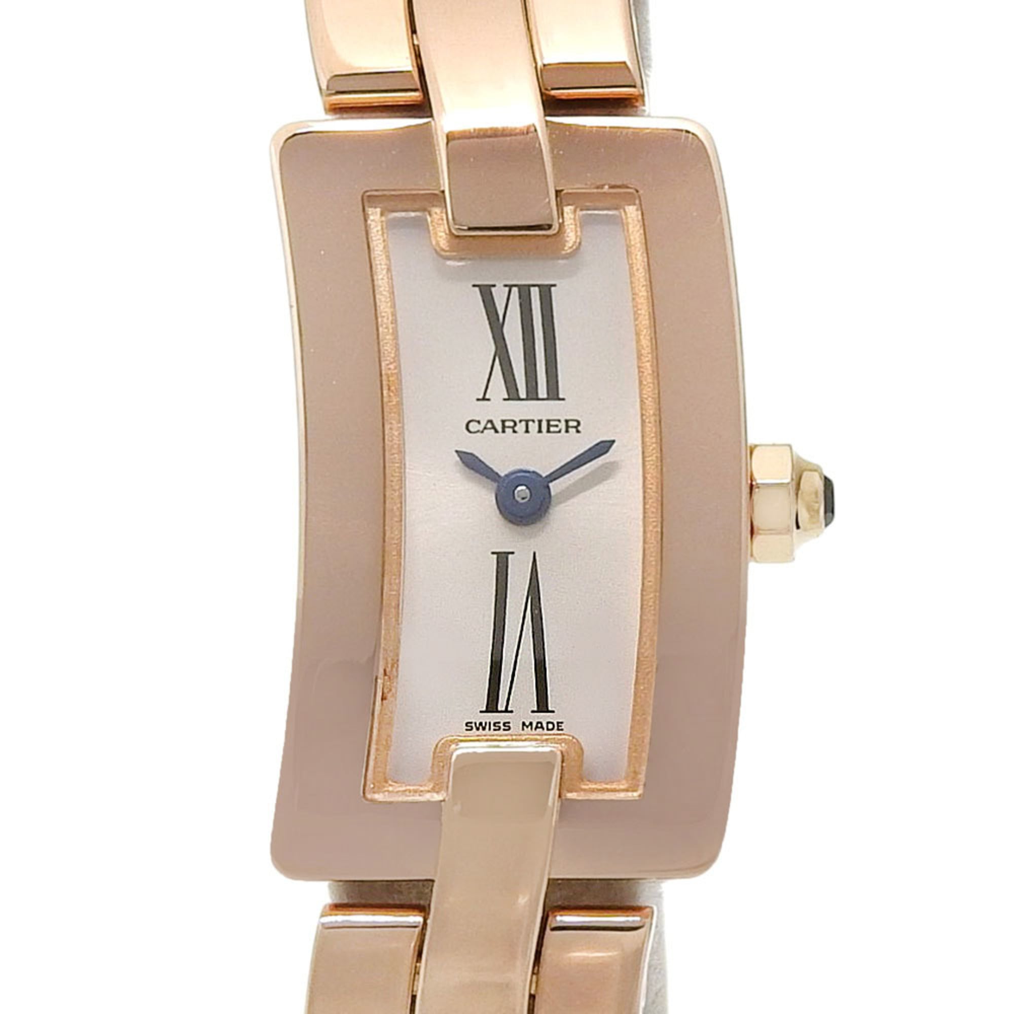 Cartier Ballerina SM W700023J White Dial 18K Pink Gold Approx. 69.1g 23.4mm (height) x 14mm (width)