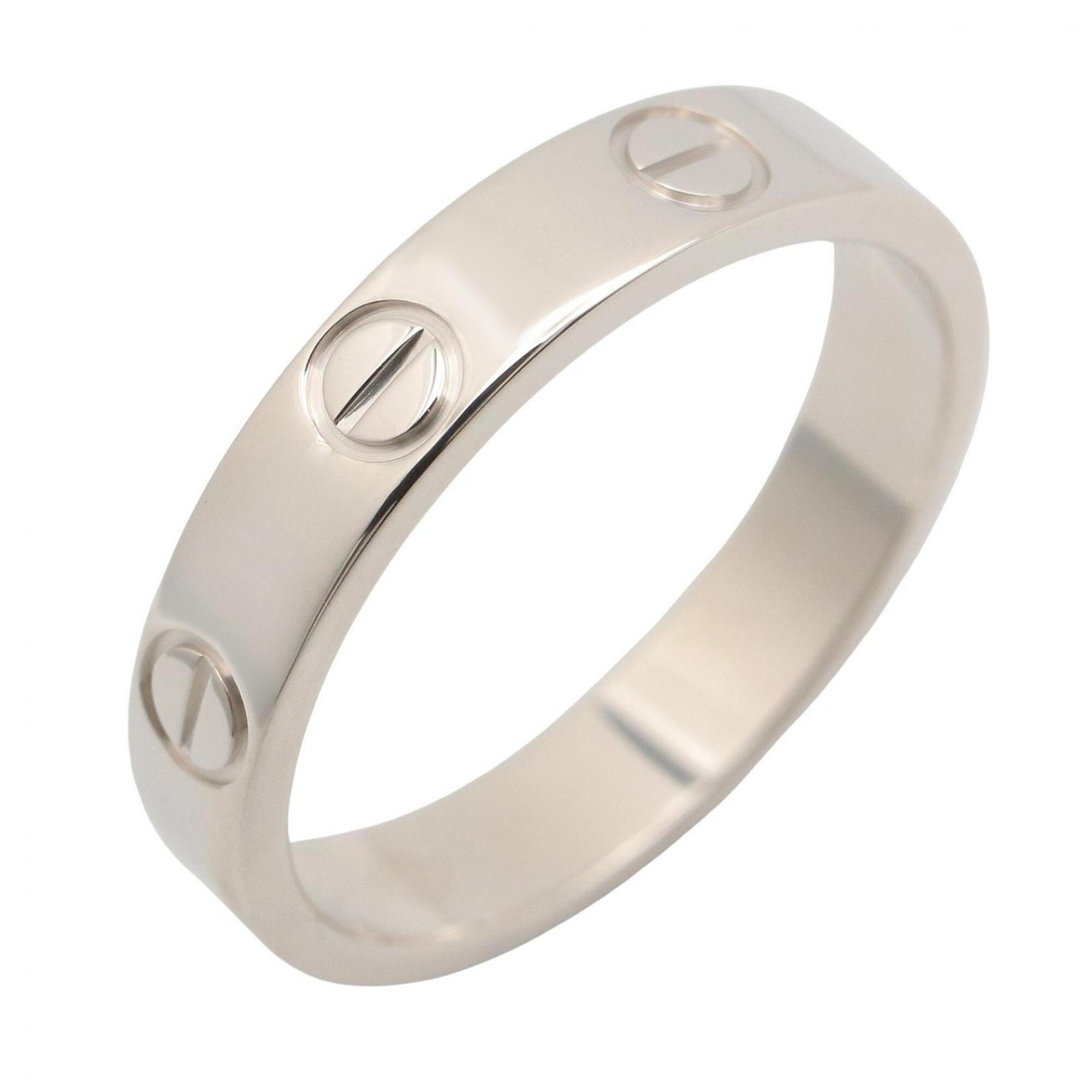 Cartier Mini Love Ring, 18K White Gold (18KWG), Silver Tone, B4085100 (Men\'s/Women\'s)