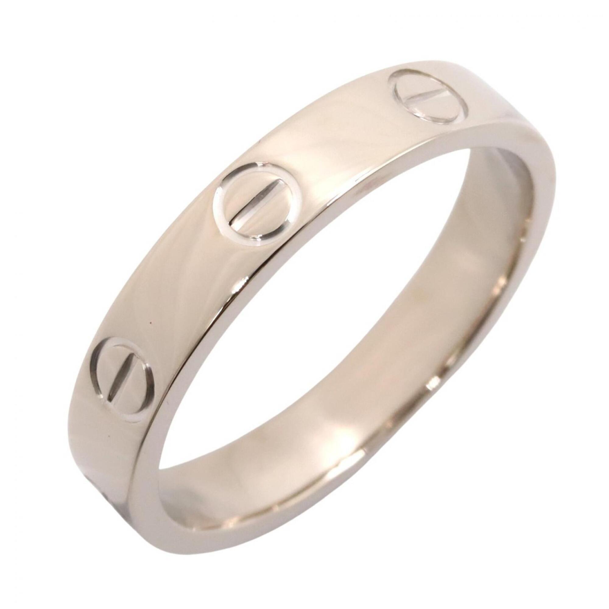 Cartier Mini Love Ring, 18K White Gold (18KWG), Women\'s, Silver Tone, B4049653